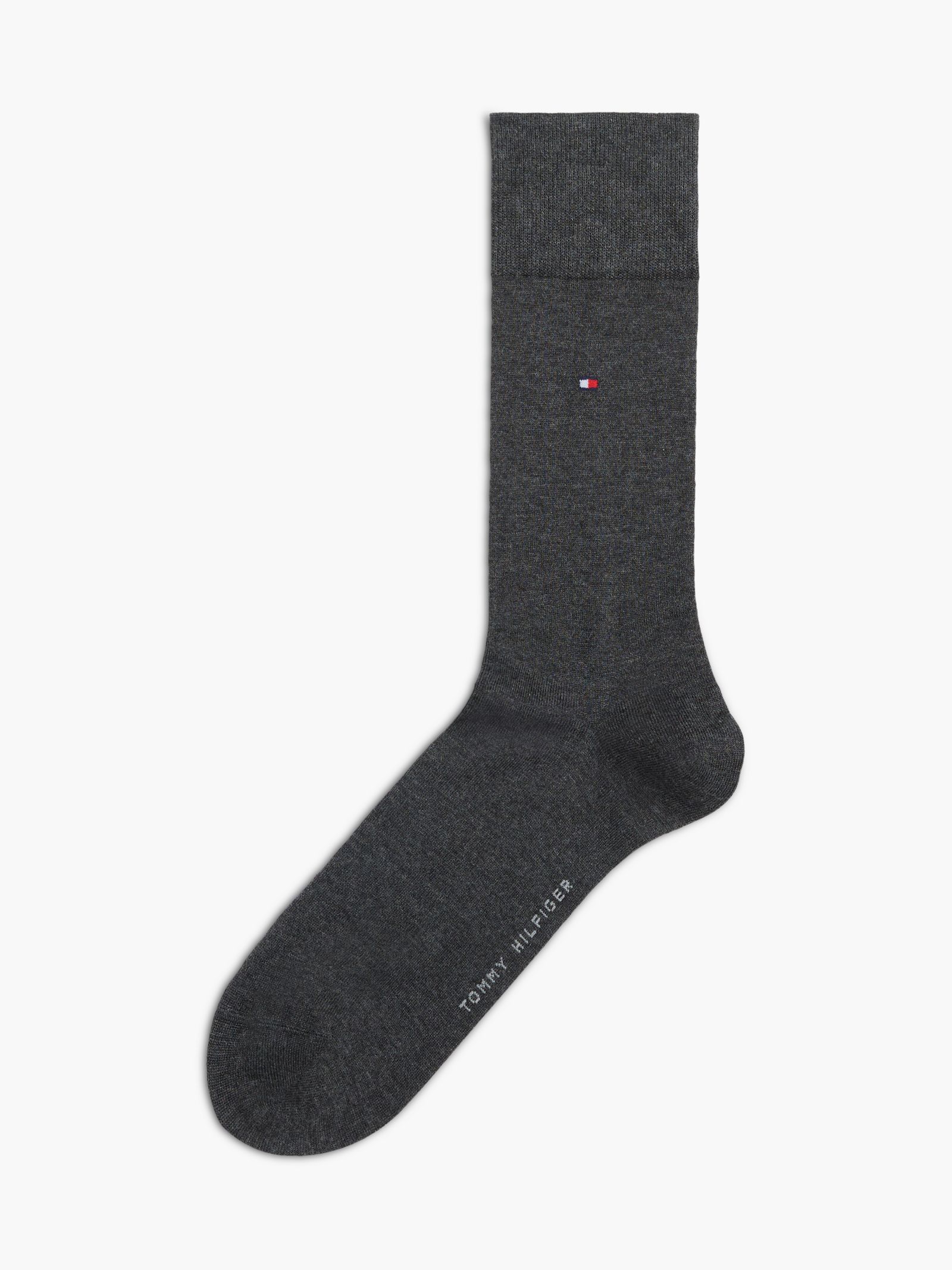 Tommy Hilfiger Set van 1 paar sokken met geborduurde vlag en kasjmier in grijs