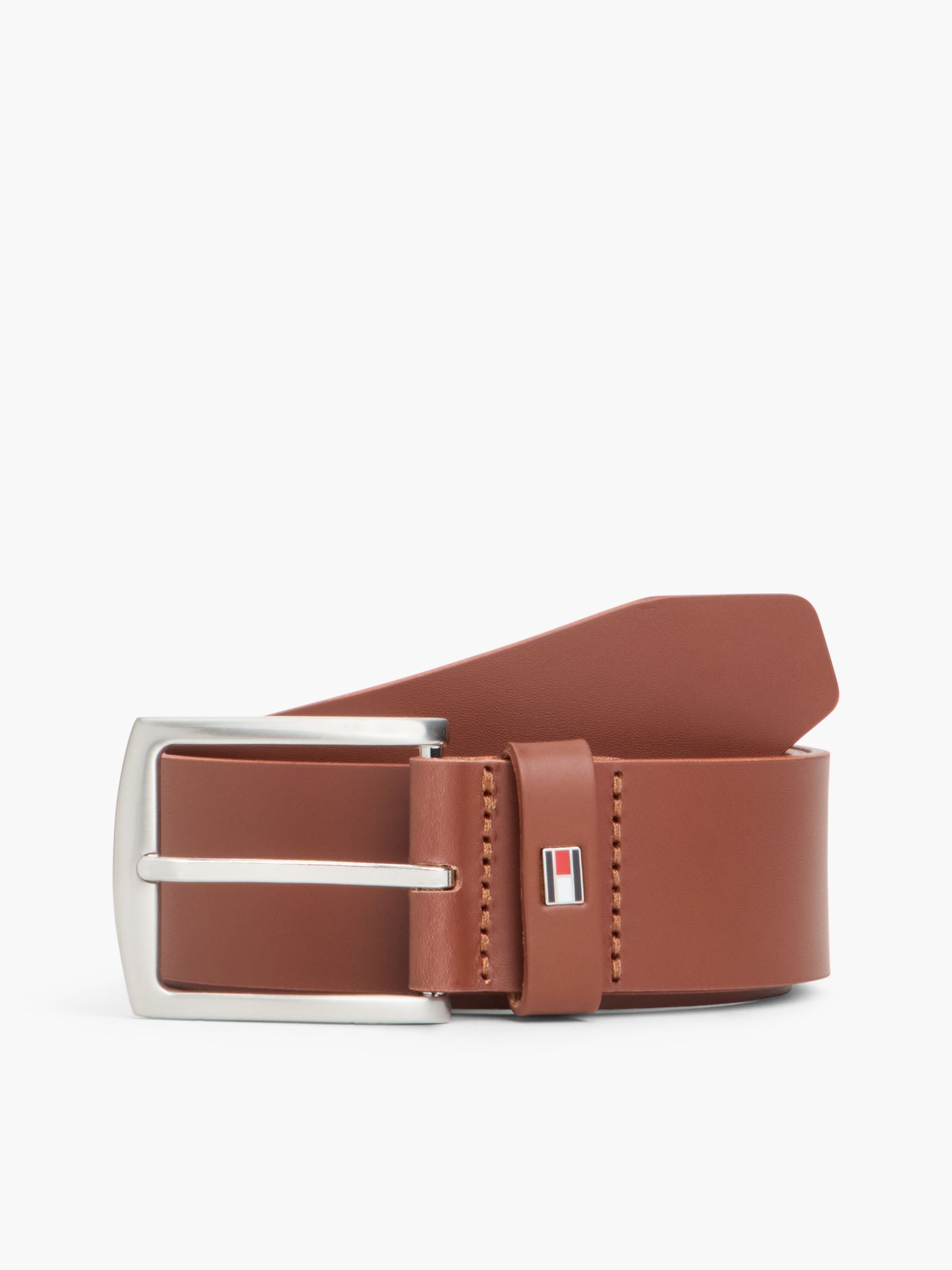 Tommy Hilfiger Leren riem met logo in bruin