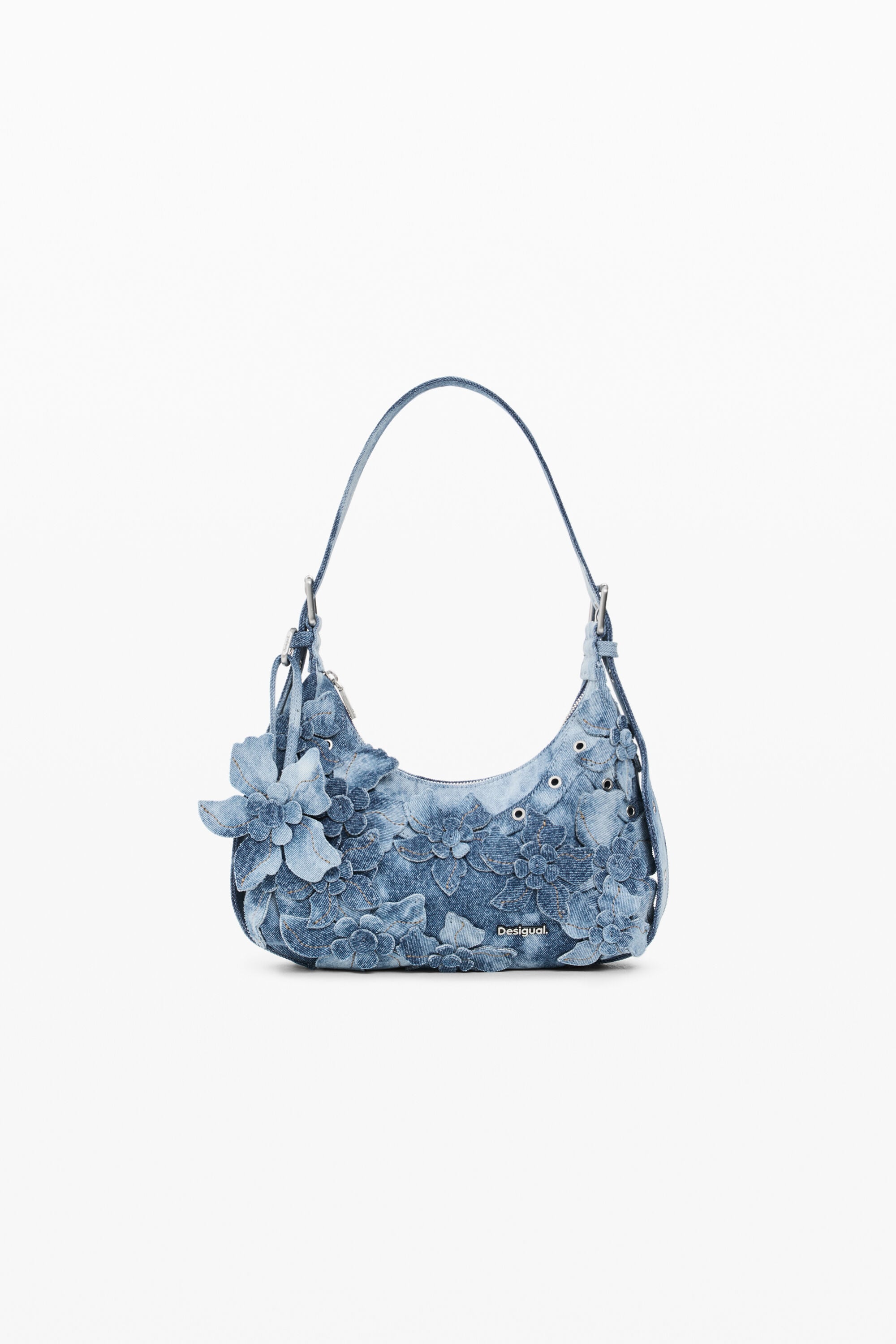 Desigual Middelgrote denimtas in blauw