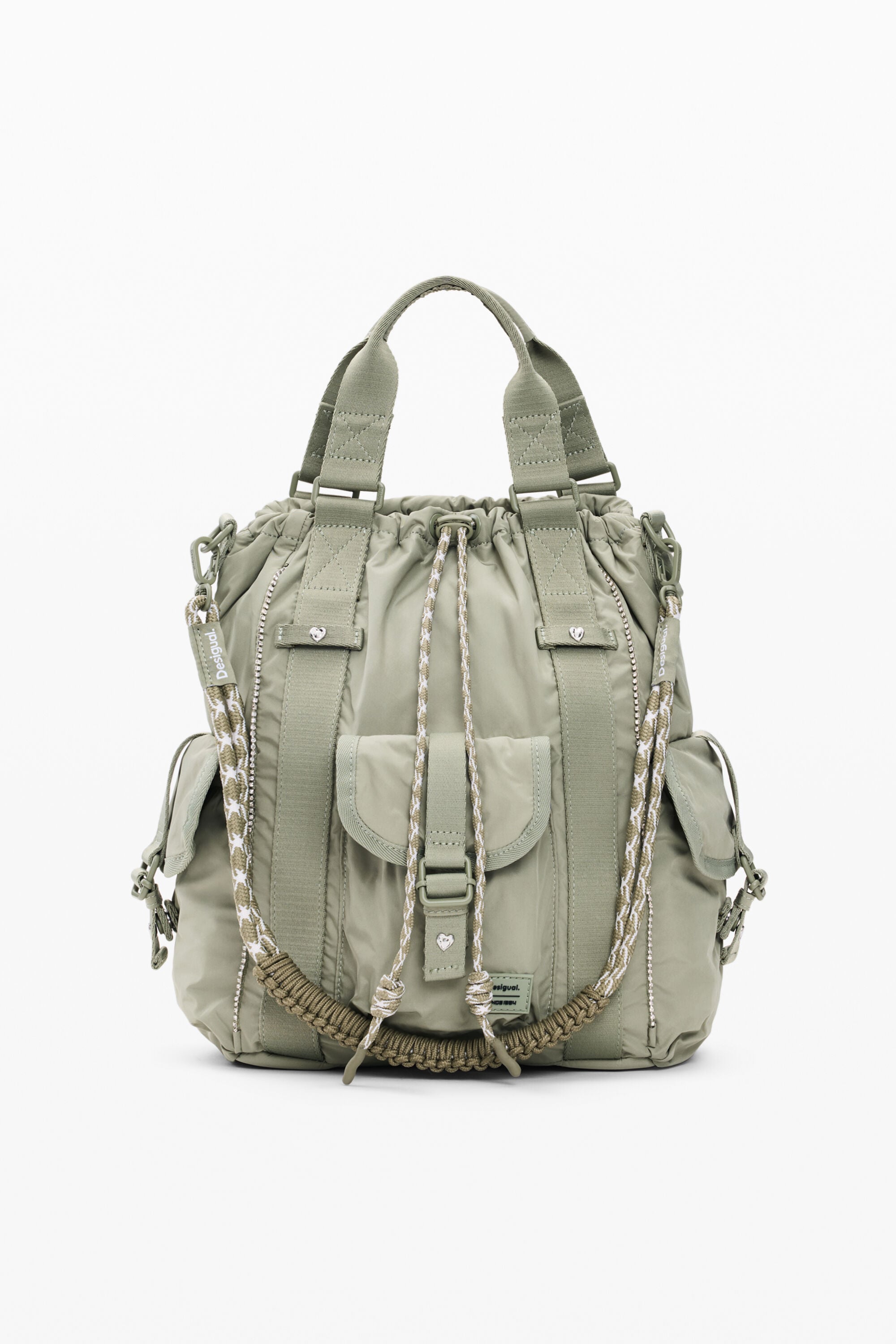 Desigual Medium multiposition rugzak van nylon in groen