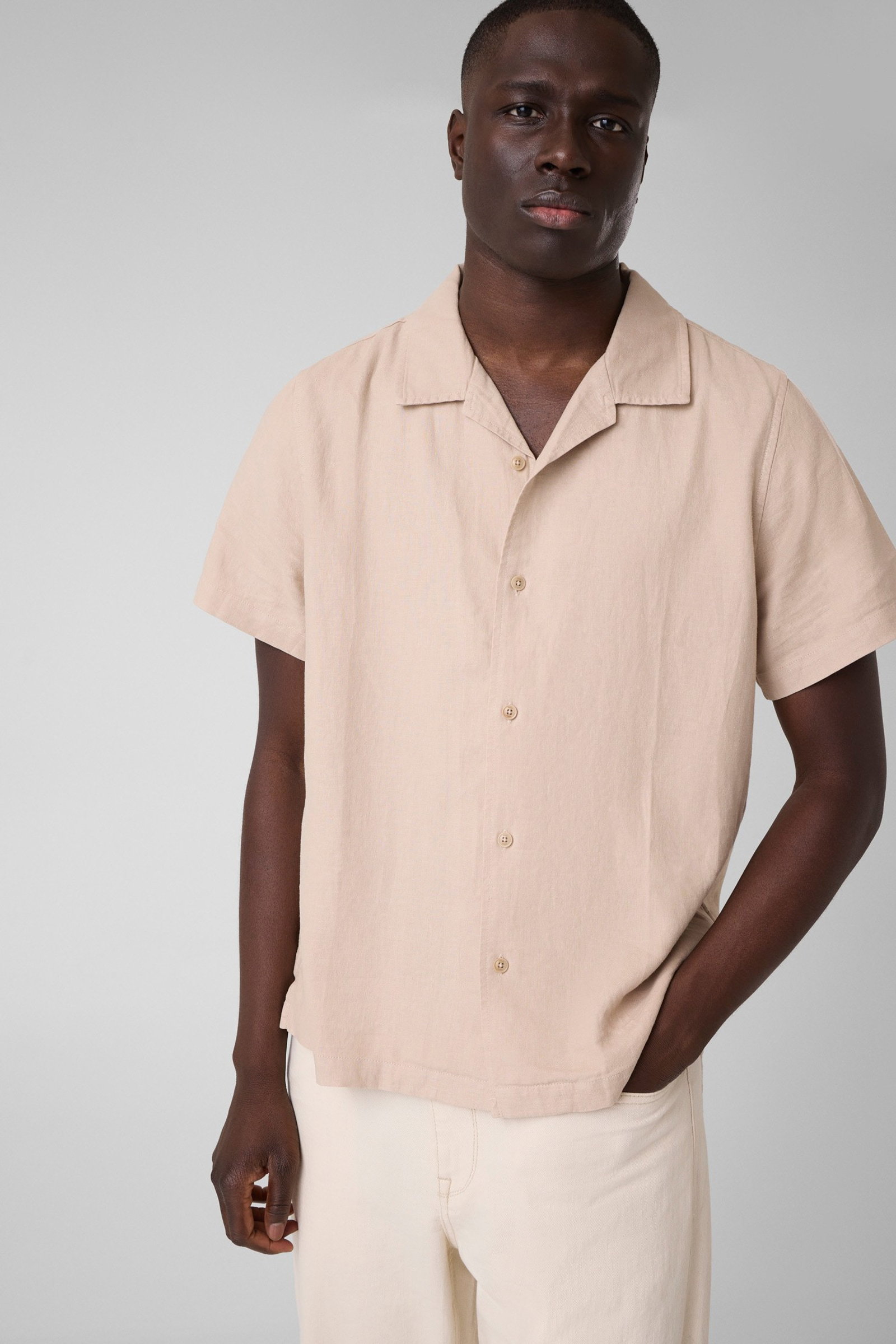 Guess Overhemd Van Linnenmix in beige