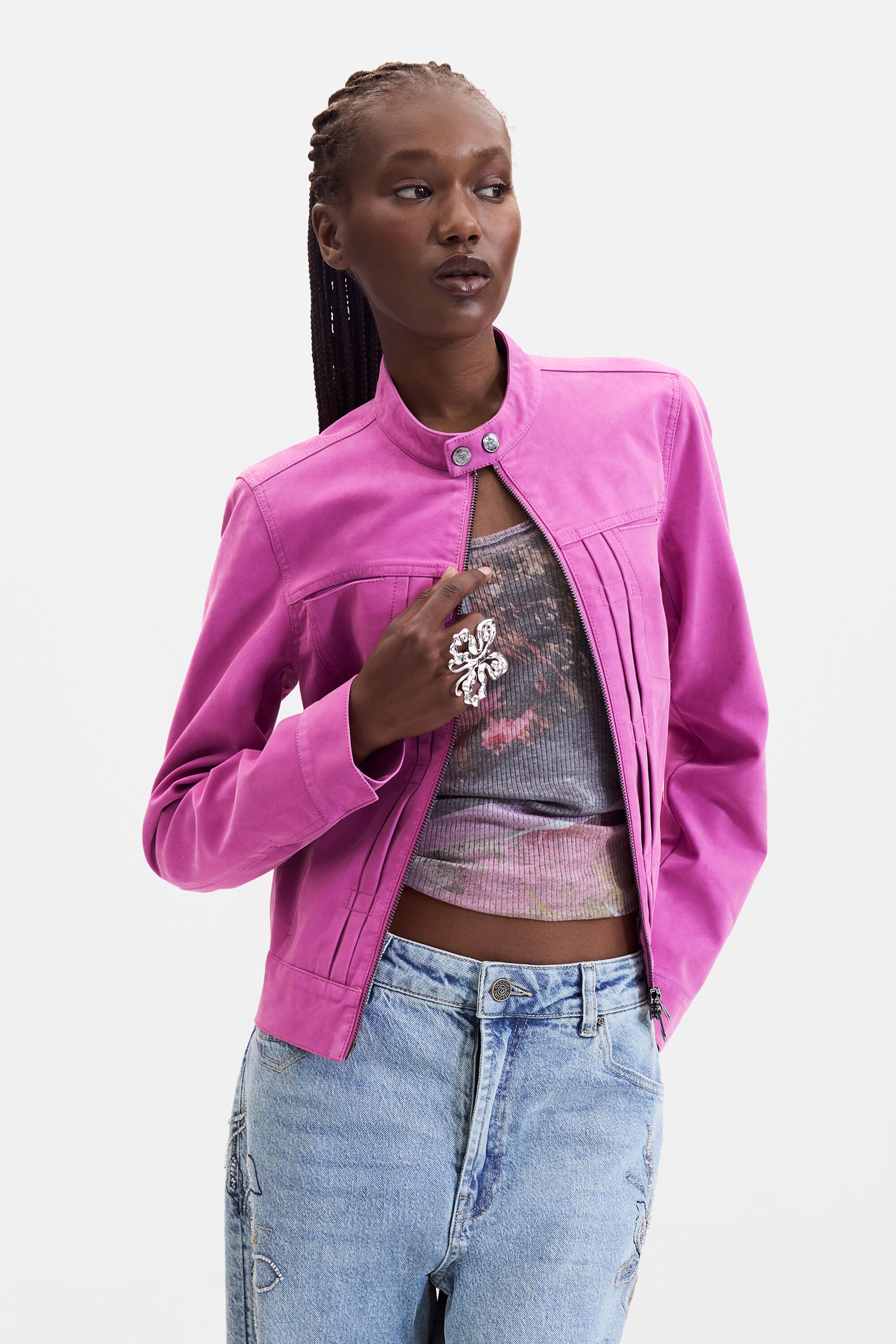 Desigual Jas in leerlook