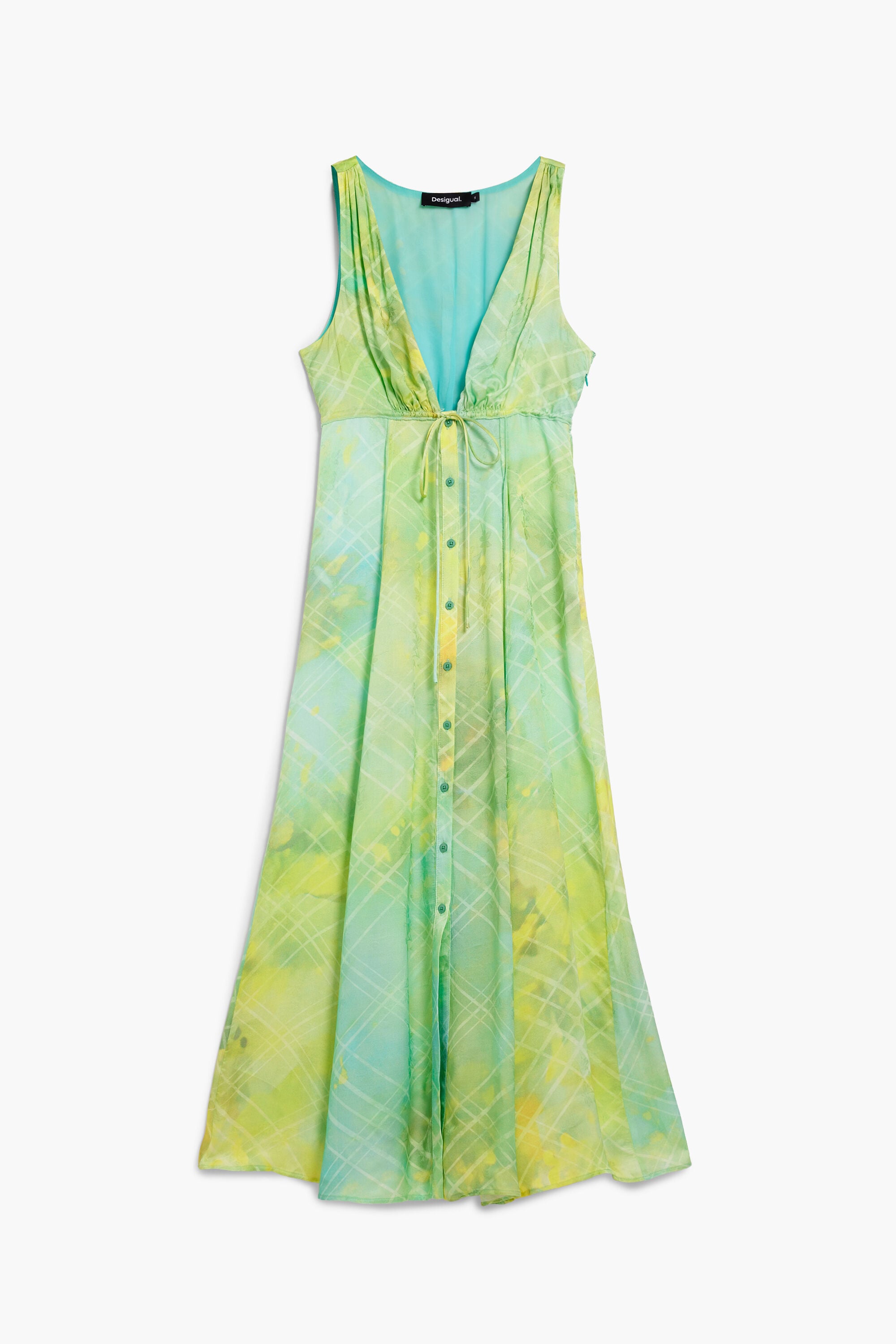 Desigual Lange jurk met knopen in multicolor