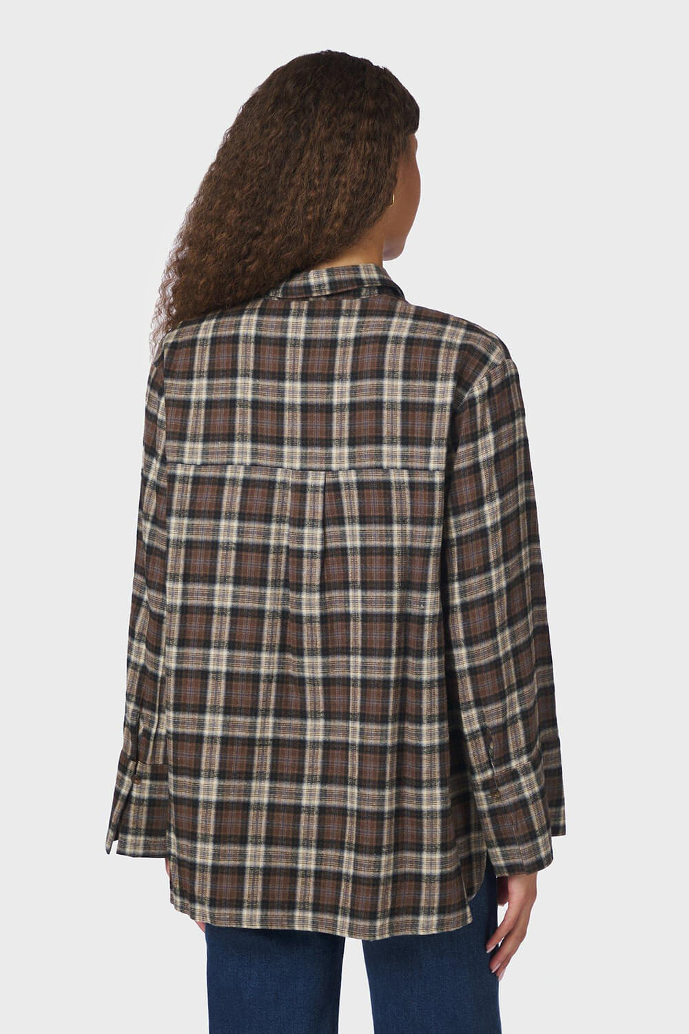 Neo Noir Blouse Dita Flannel Check Taupe dames