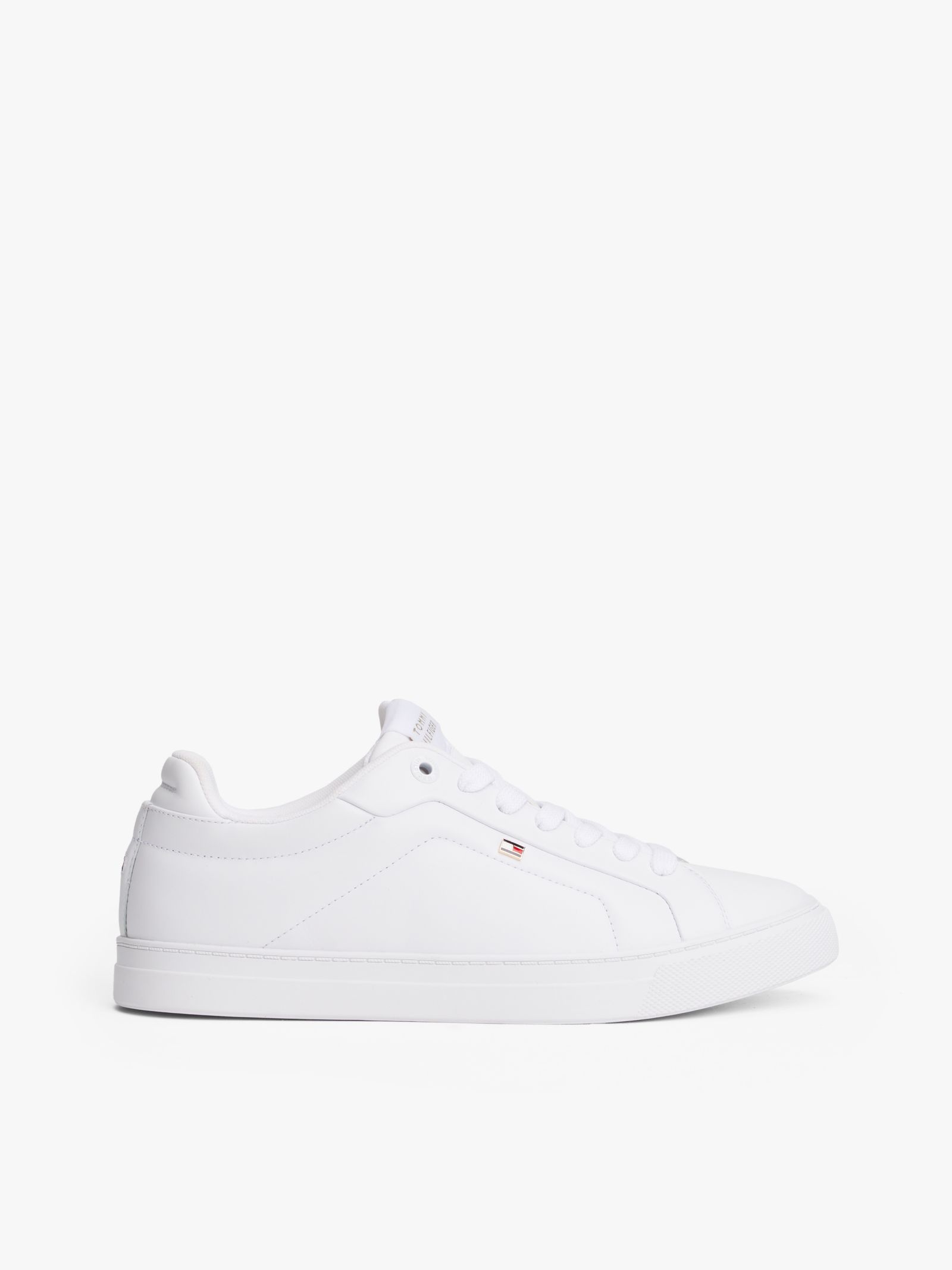 Tommy Hilfiger Leren court sneaker in wit