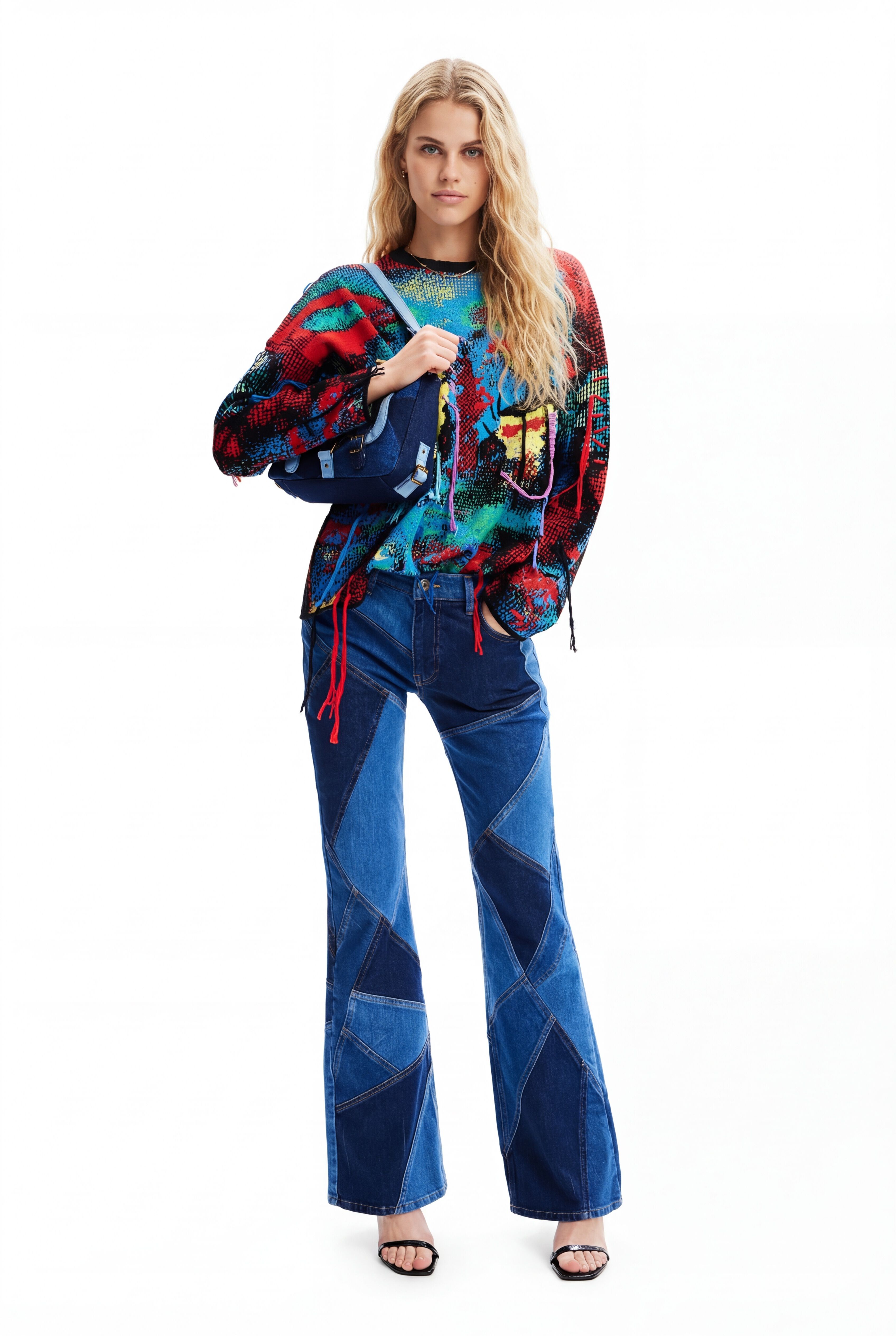 Desigual Flared jeans met patch María Escoté