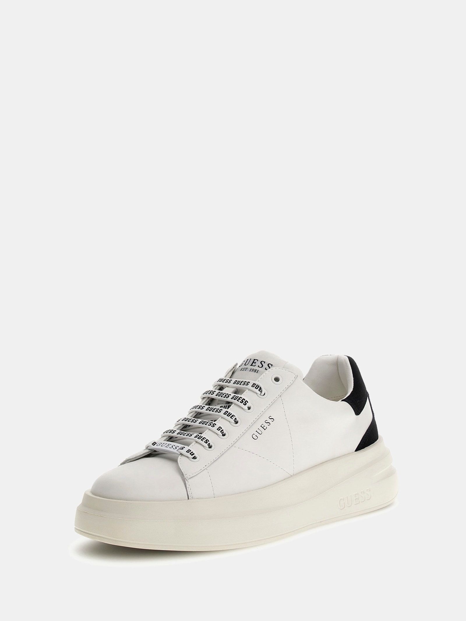 Guess Elba Sneakers Veters Met Logo in wit