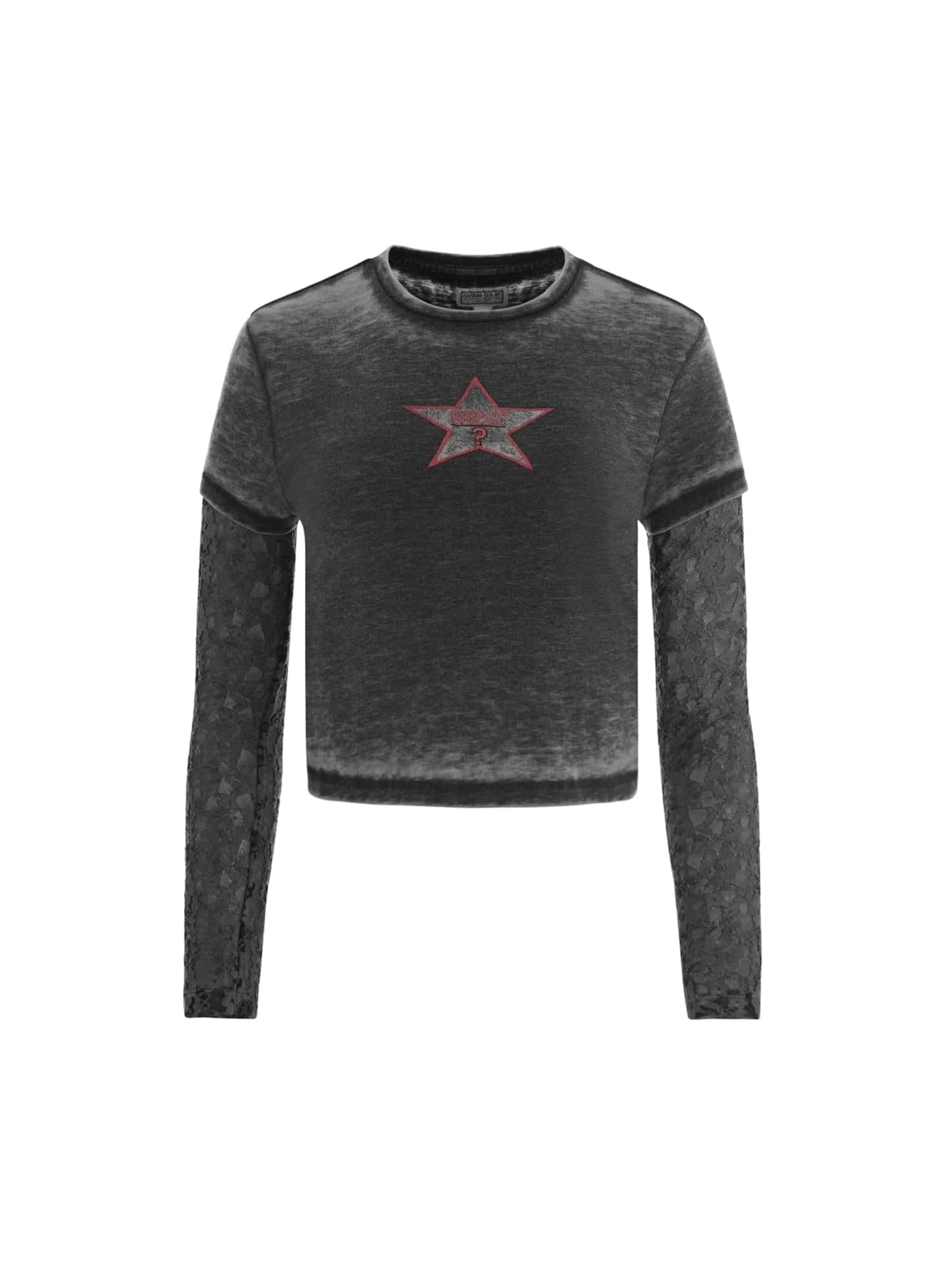 Guess T-Shirt Met Logo Voorkant for women in zwart