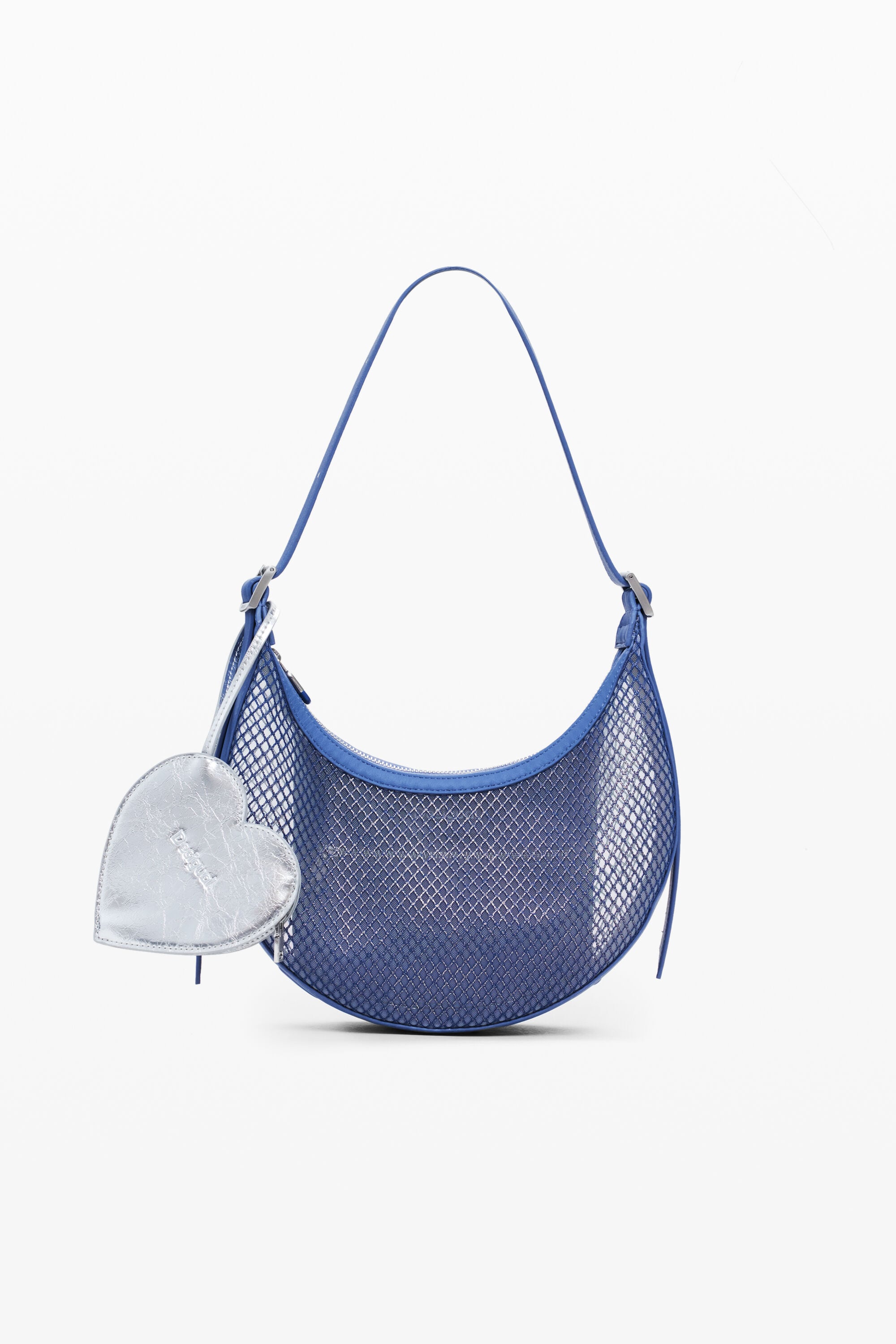 Desigual Middelgrote schoudertas van gaas in blauw