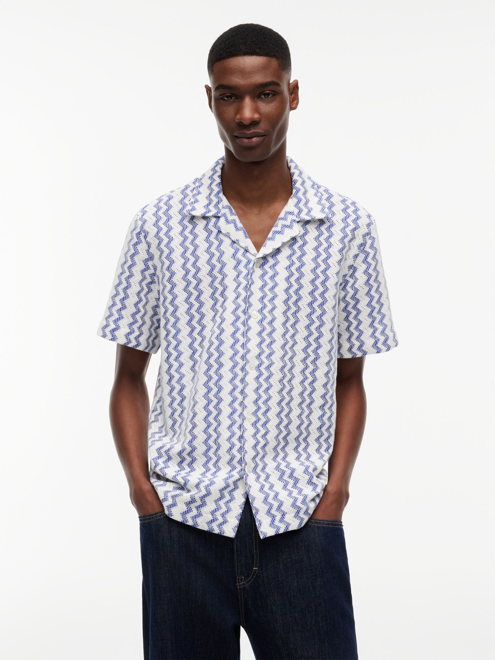 Tommy Jeans regular fit getextureerd overhemd met korte mouwen in wit