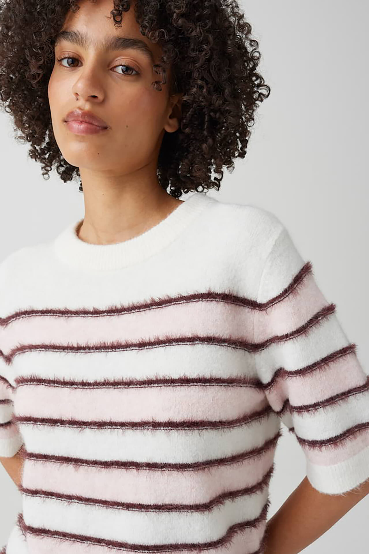 Opus Gestreepte Trui Pimota stripe Roze dames