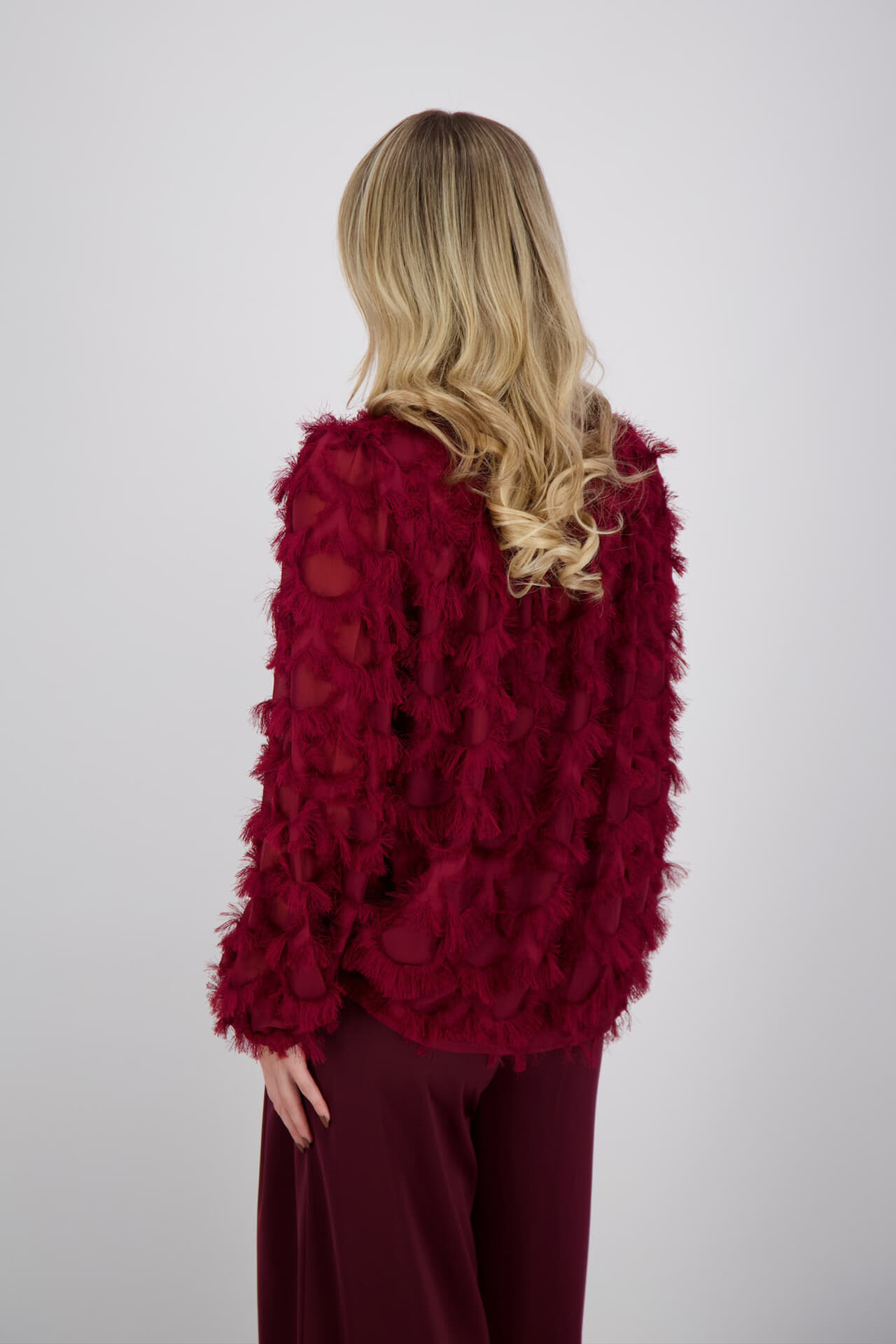 Vive La Femme Blouse Daisy Bordeaux Rood dames