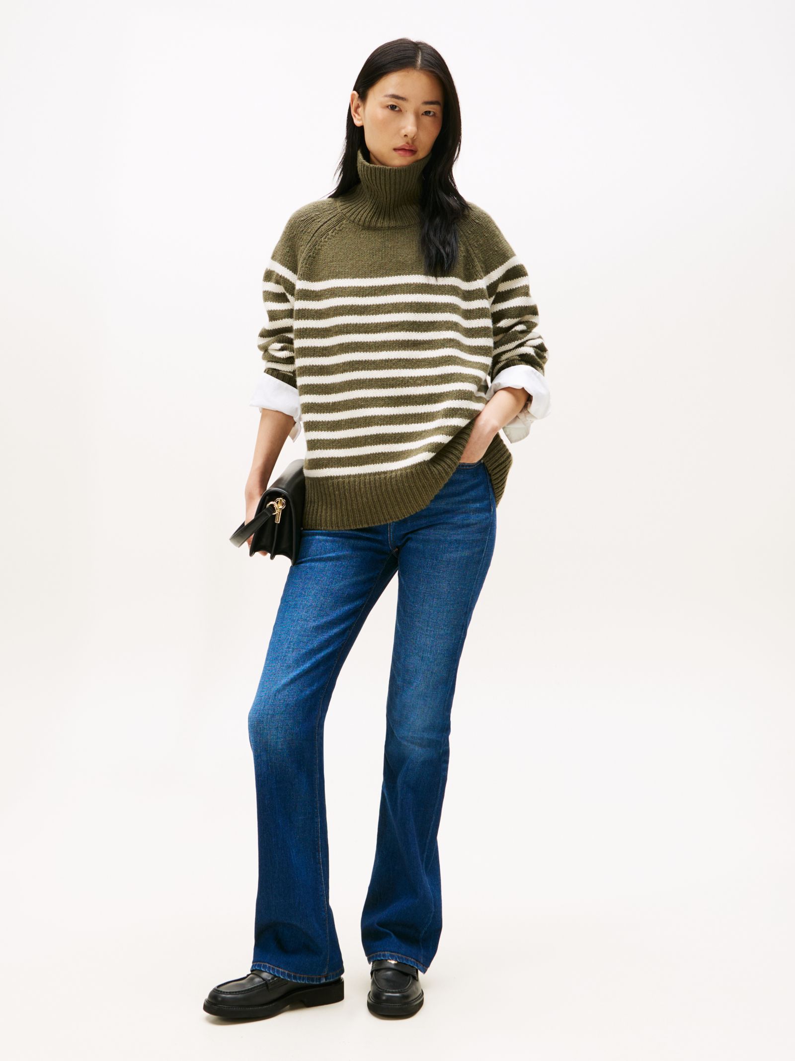 Tommy Hilfiger Medium rise bootcut jeans met fading in blauw