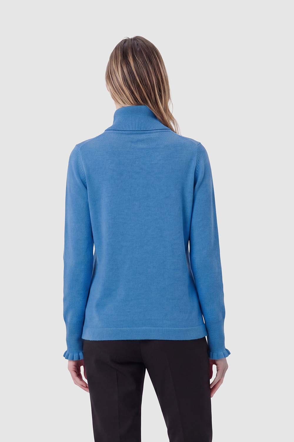 Bloomings Trui Turtle Loose fit Blauw dames
