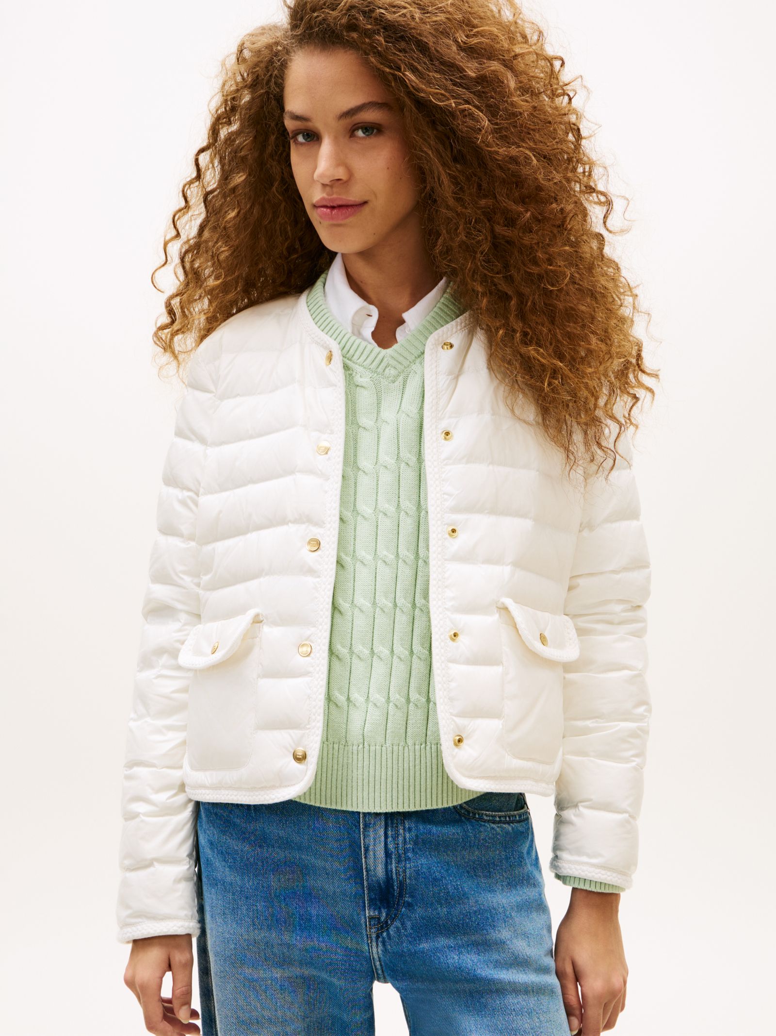 Tommy Hilfiger Waterafstotend lichtgewicht slim fit donsjack in wit