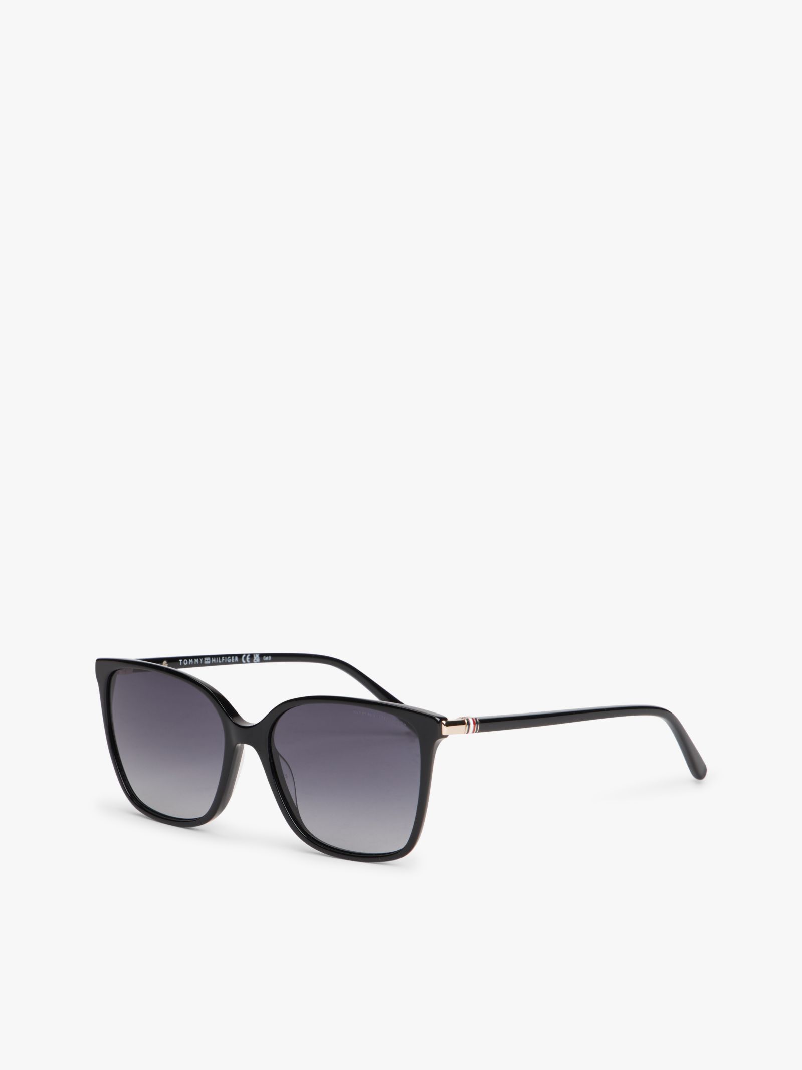 Tommy Hilfiger Cat Eye zonnebril met flexscharnier in zwart