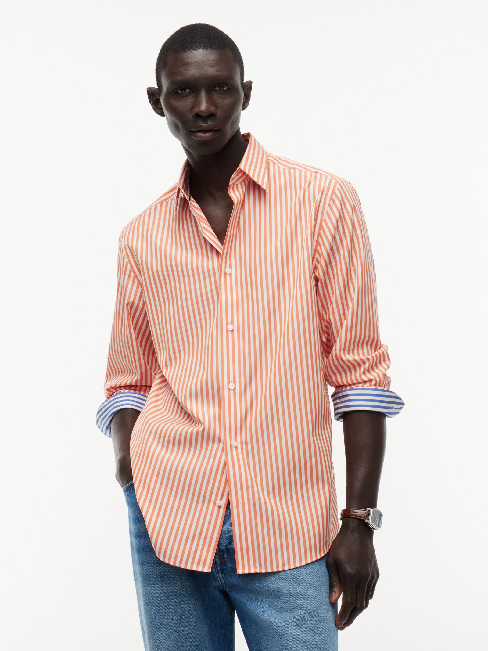 Tommy Hilfiger New York Label relaxed fit gestreept poplin overhemd