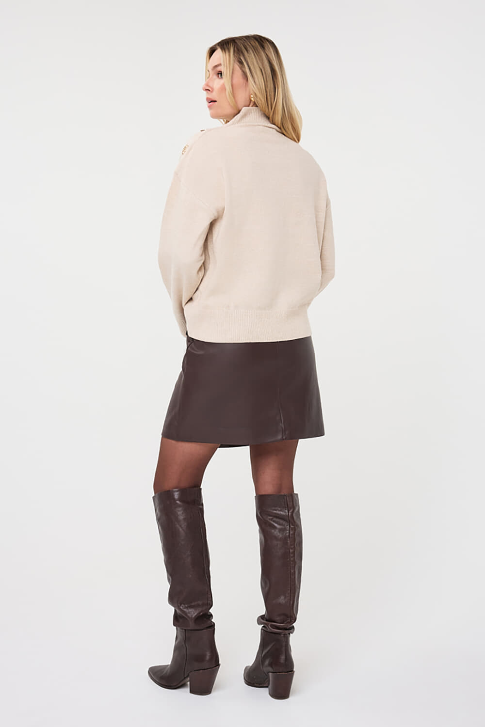 Esqualo Trui Melange Lurex Beige dames