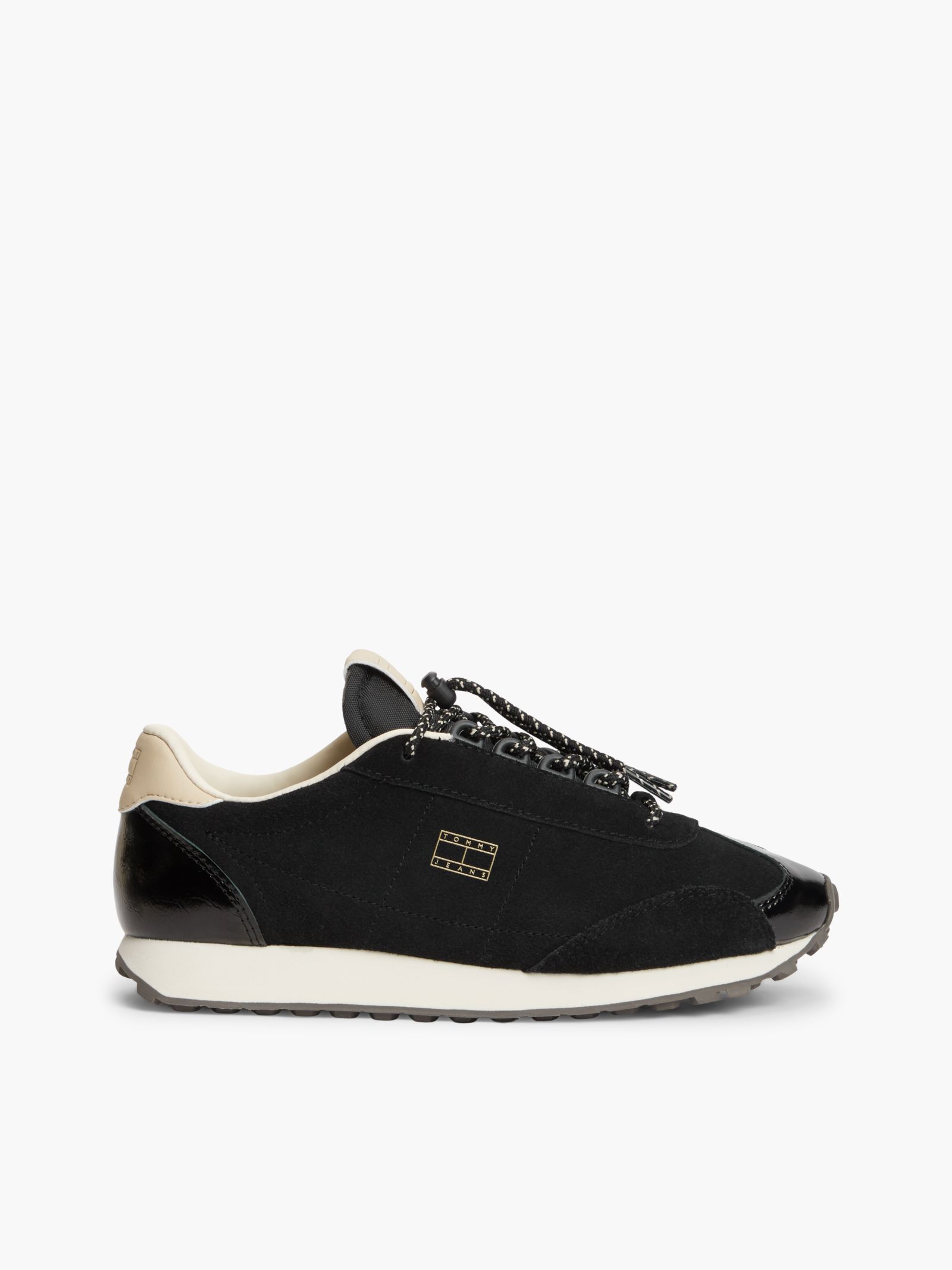 Tommy Jeans Archive Suède sneaker met Speed veters in zwart