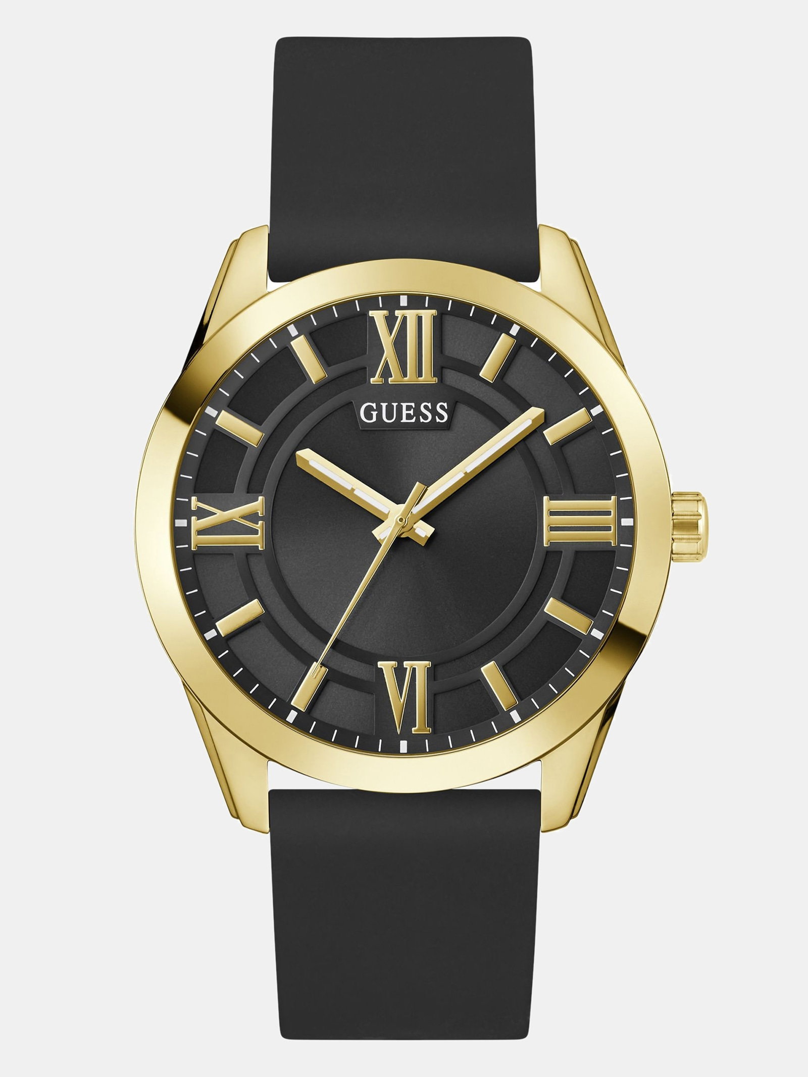 Guess Analoog Horloge Silicone 44 Mm in zwart