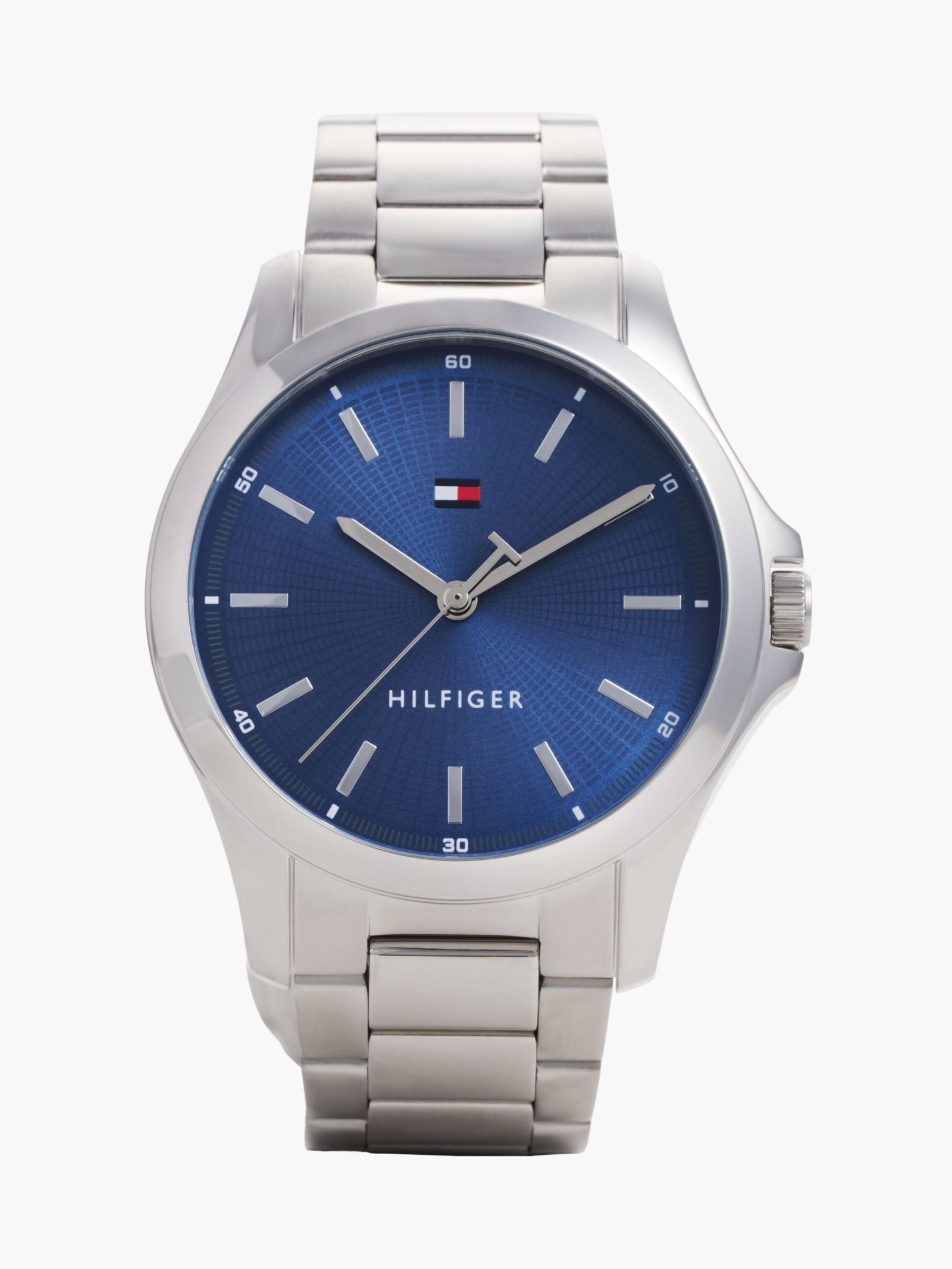 Tommy Hilfiger Roestvrijstalen horloge met blauwe wijzerplaat for men in zilver