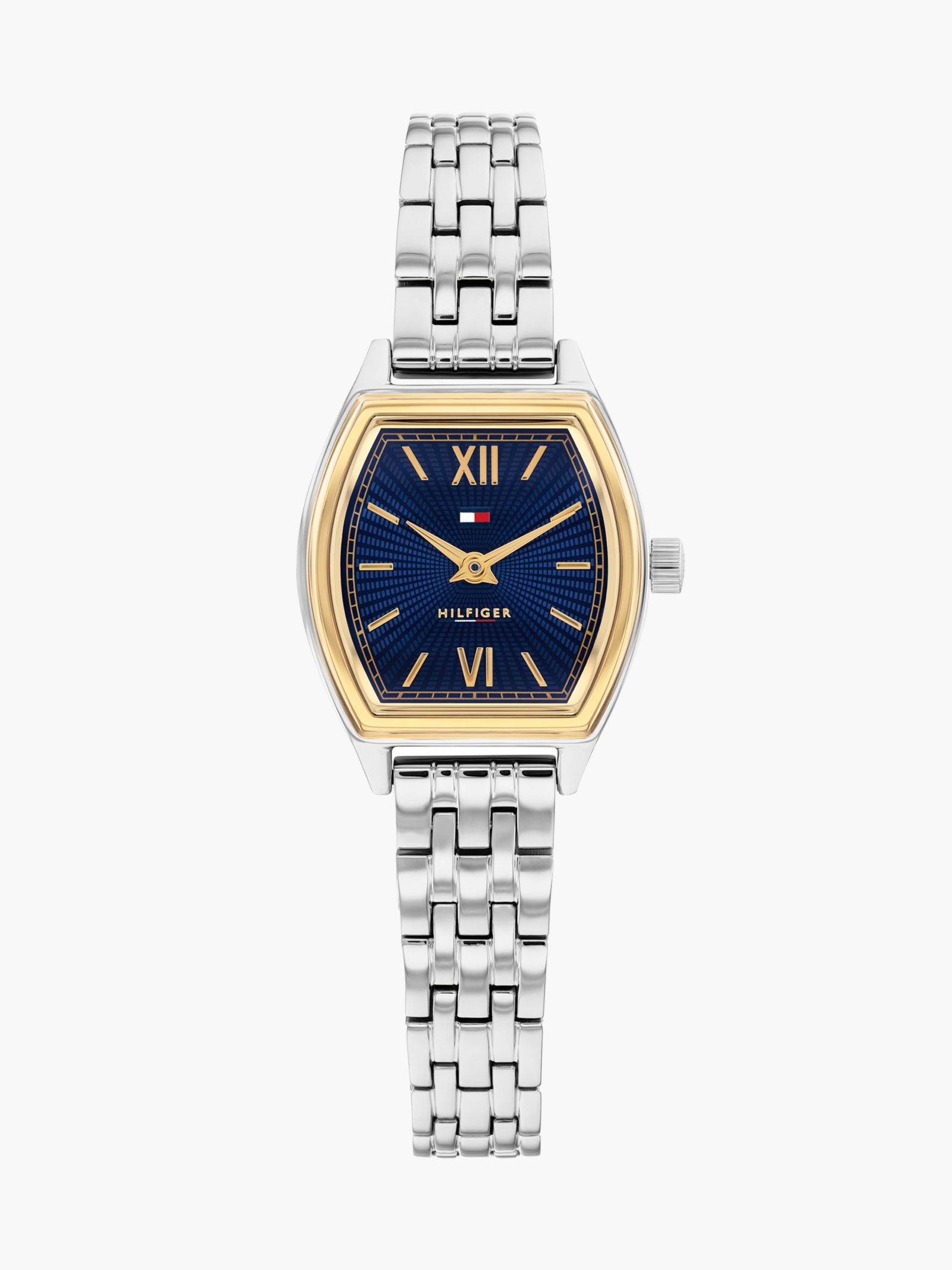 Tommy Hilfiger Horloge met vierkante blauwe wijzerplaat en schakelband voor dames