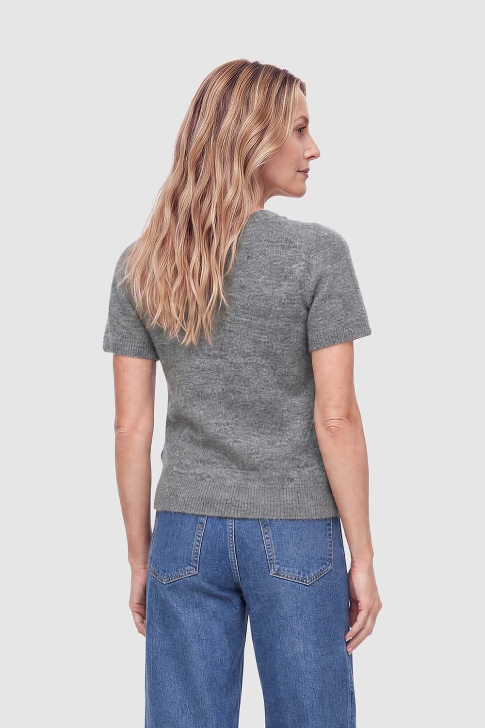 Scotch & Soda Scotch & Soda Trui Embroidered short-sleeved Grijs dames