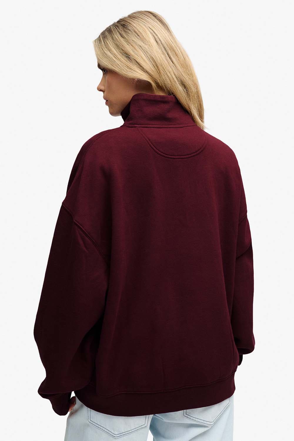 Superdry & Co Half-zip Sweater Monogram Bordeaux Rood dames