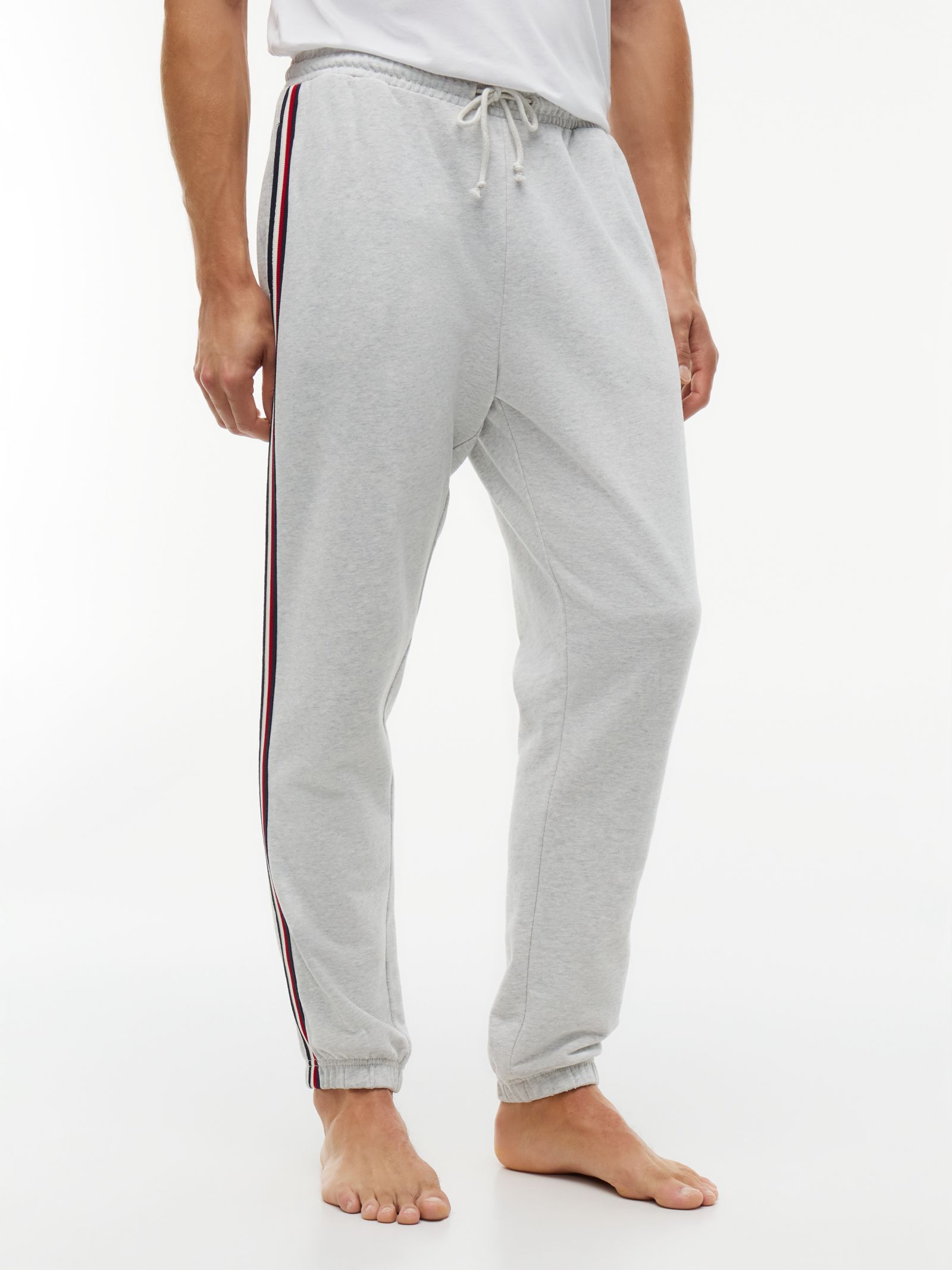 Tommy Hilfiger Terry Lounge Jogger met signature streep in grijs