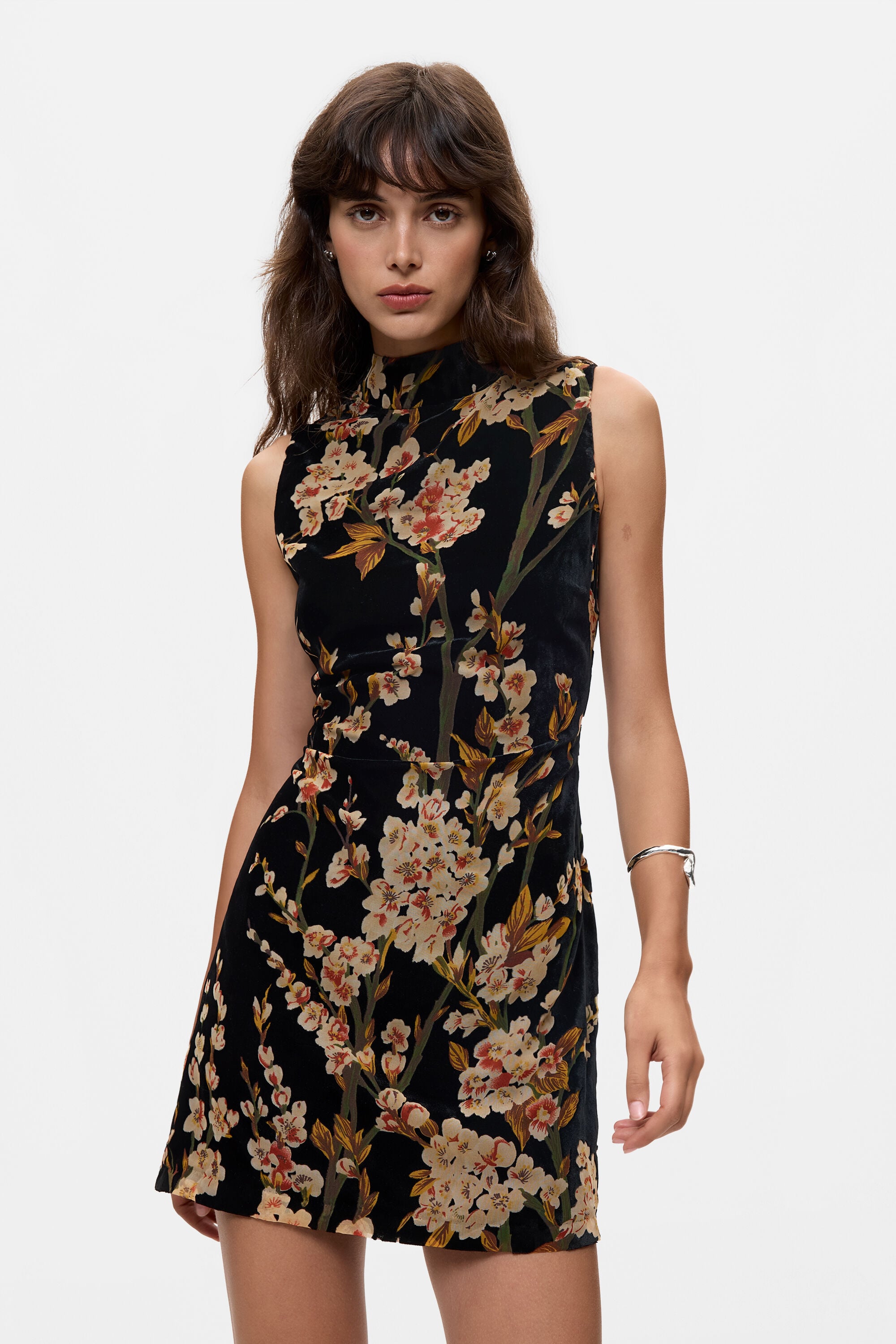 Desigual Fluwelen bloemenjurk