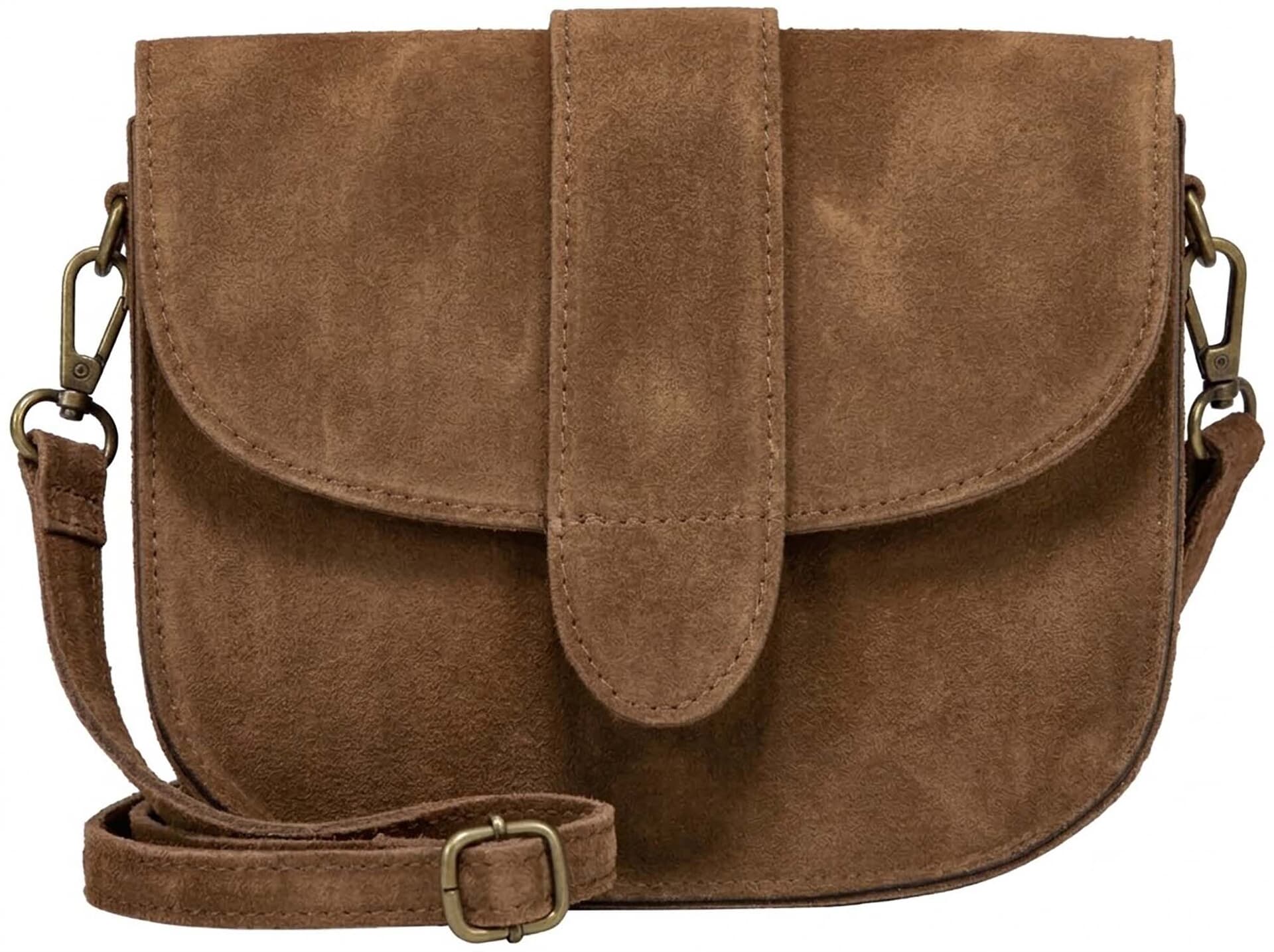 Bomont Tas Maan Suede Taupe dames