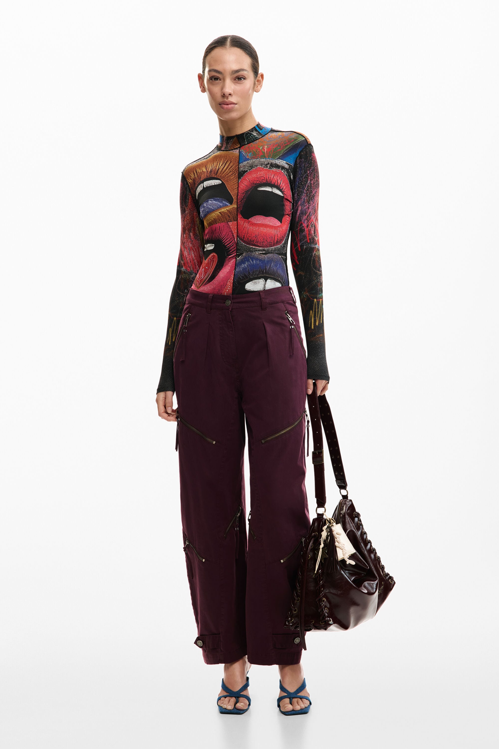 Desigual Tie-dye broek met ritsen