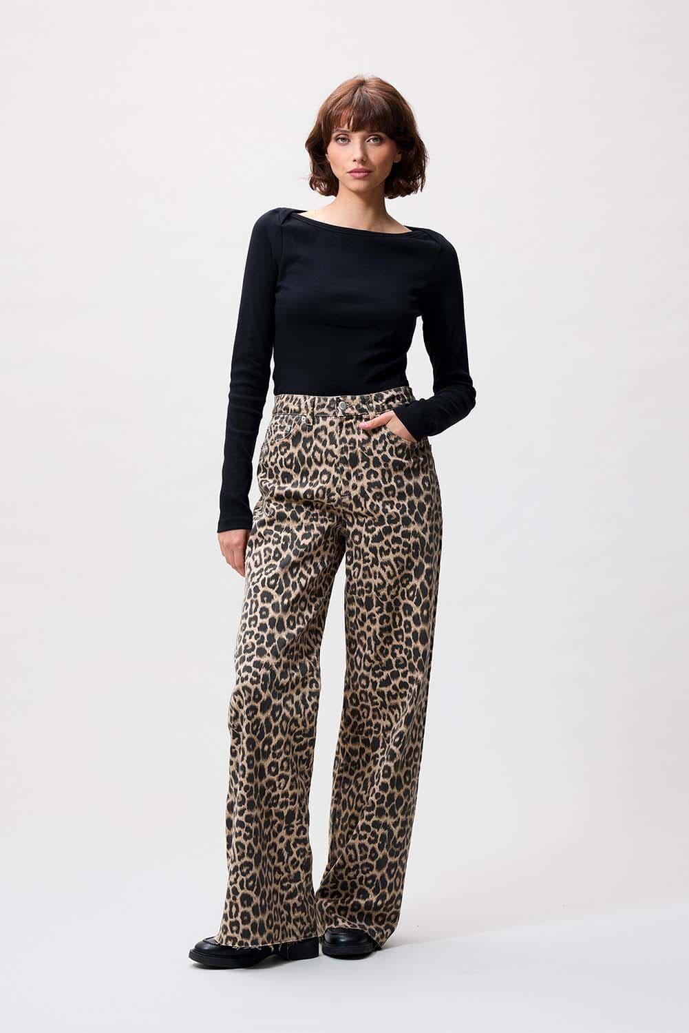 Catwalk Junkie Jeans Leopard Beige dames