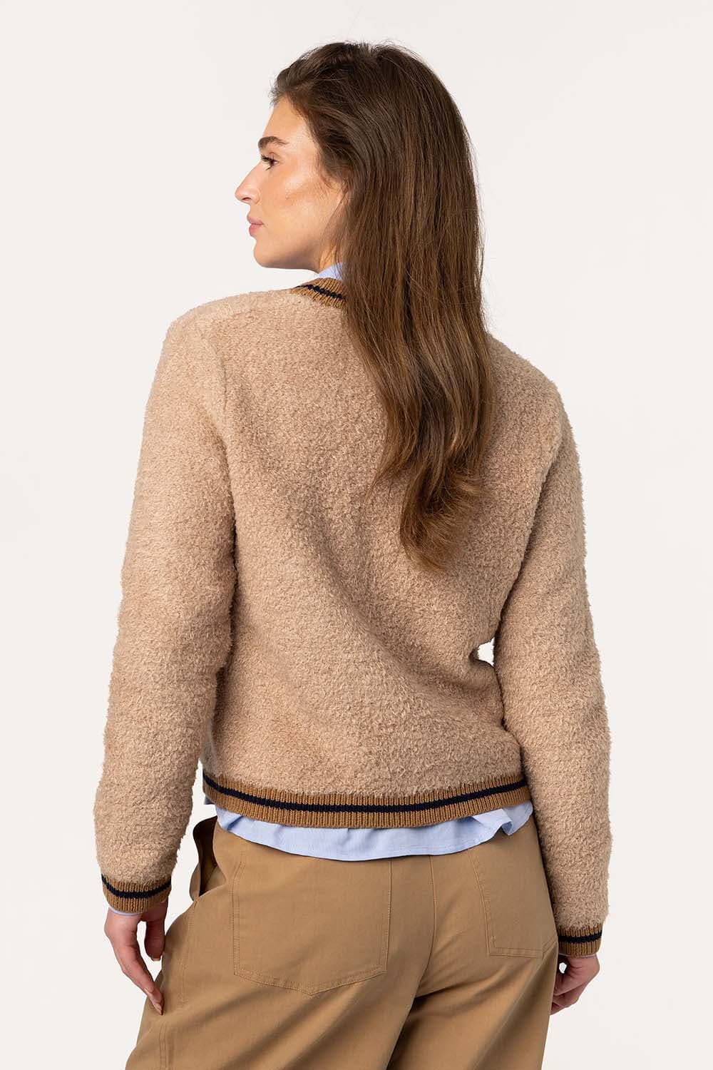 Anna Blue Vest Lauryn Camel dames