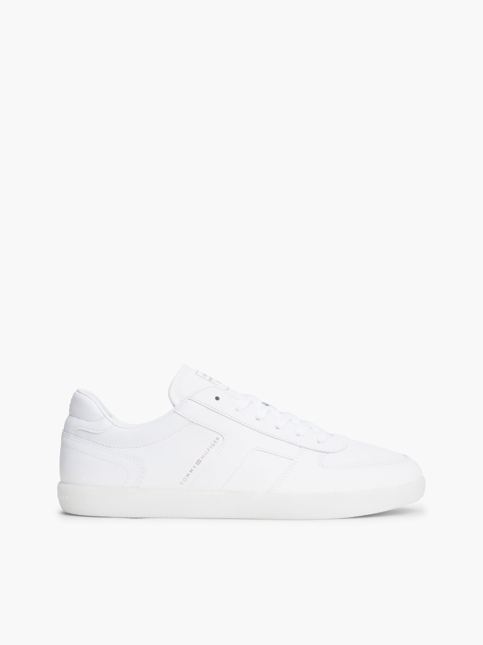 Tommy Hilfiger Sneaker van leer met metallic logo in wit