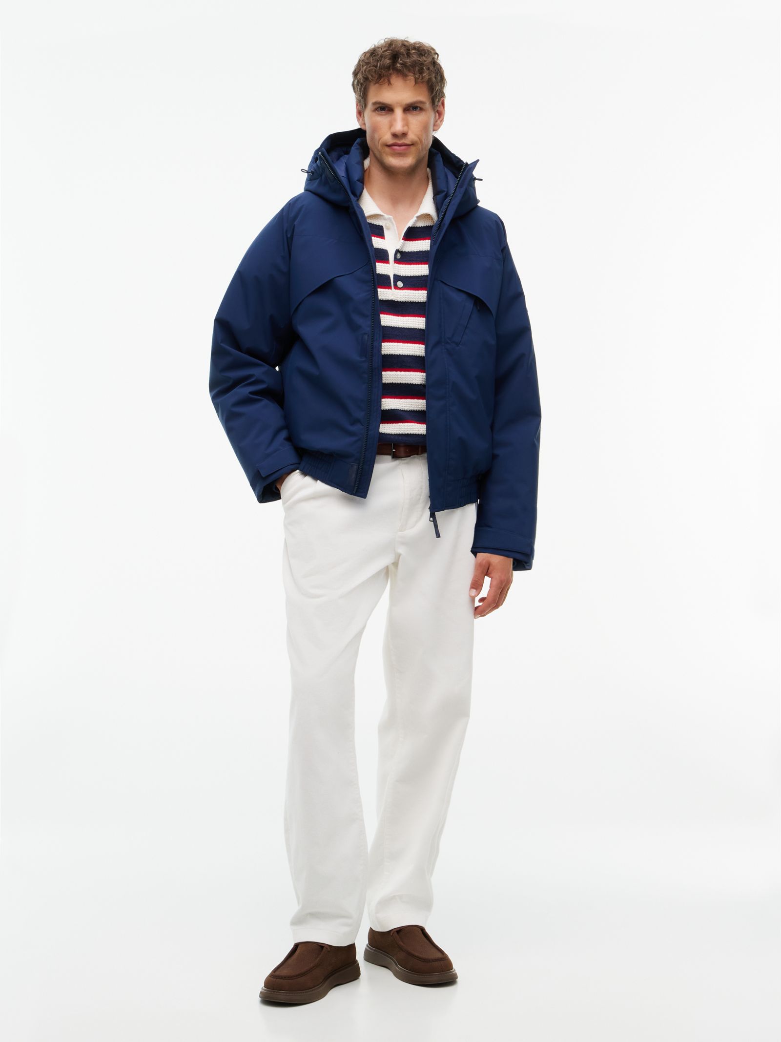 Tommy Hilfiger Performance Waterafstotend Drielaags Jack met capuchon in marine