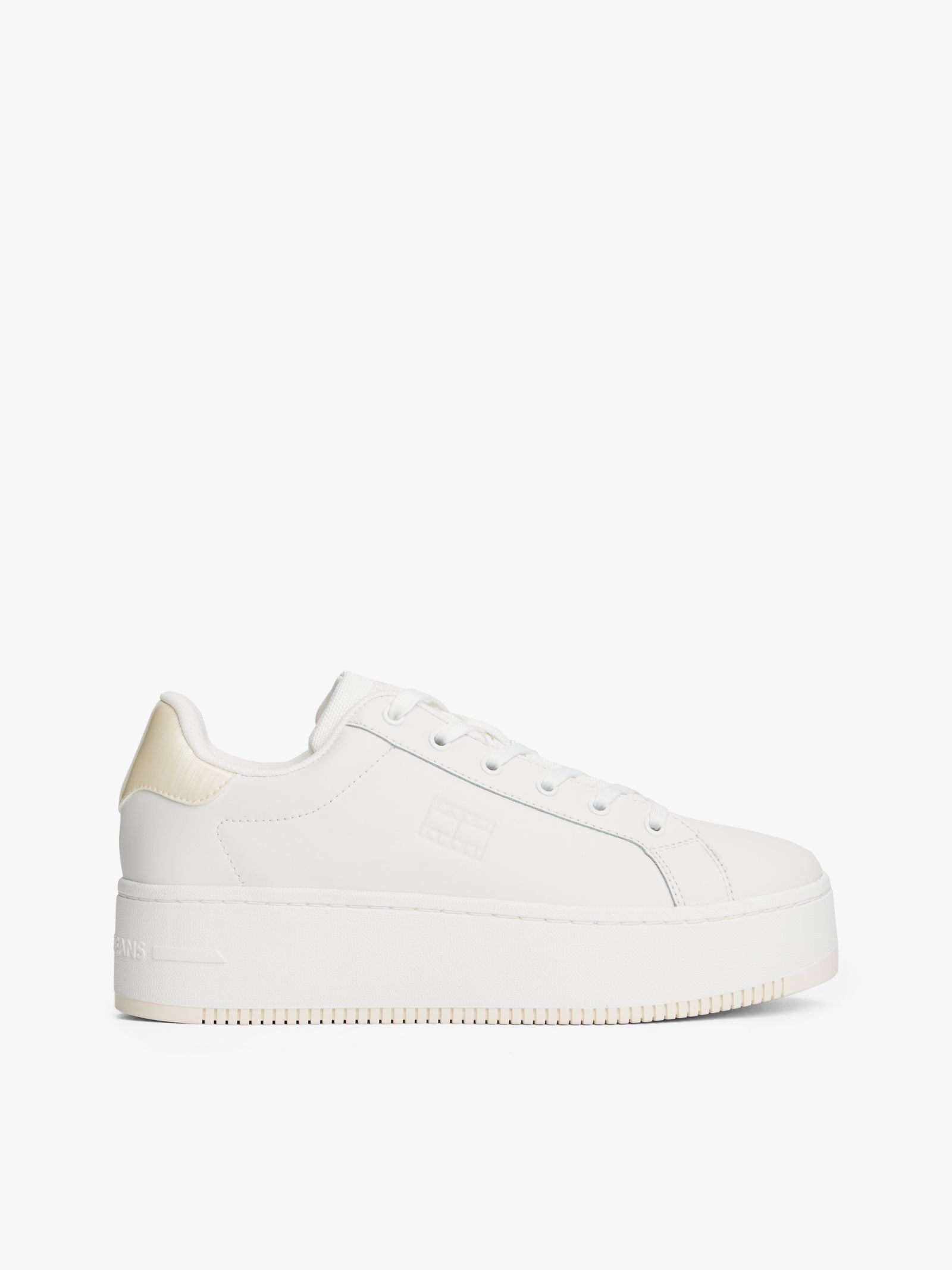 Tommy Jeans leren platformsneaker met fijne profielzool