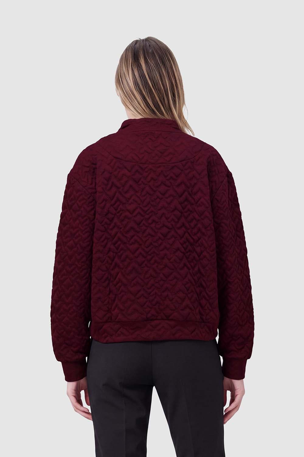Enjoy Bombervest Structuur Bordeaux Rood dames