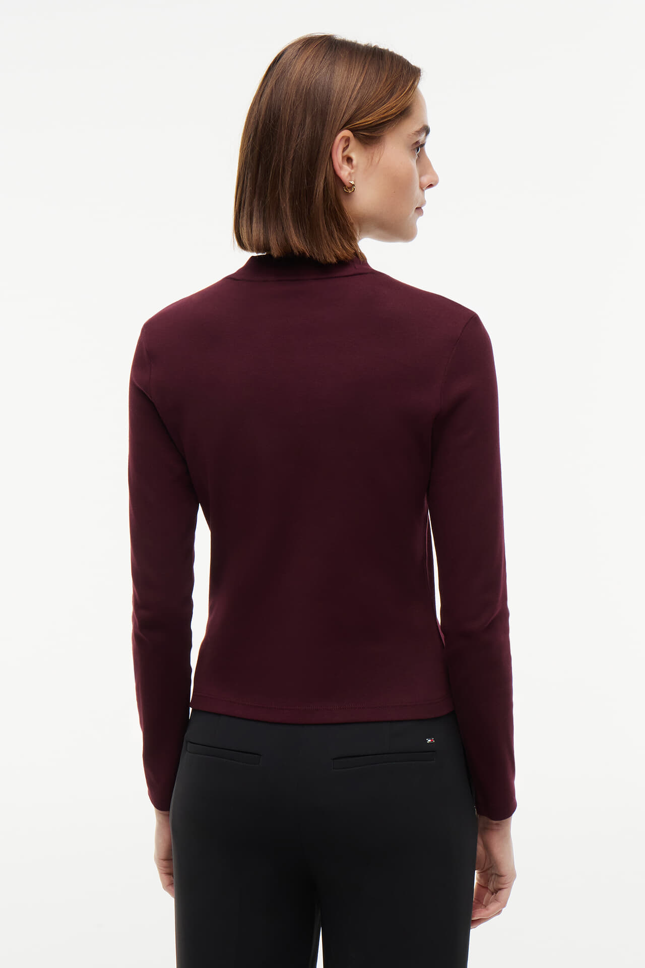 Tommy Hilfiger Longsleeve Cody Slim Bordeaux Rood dames