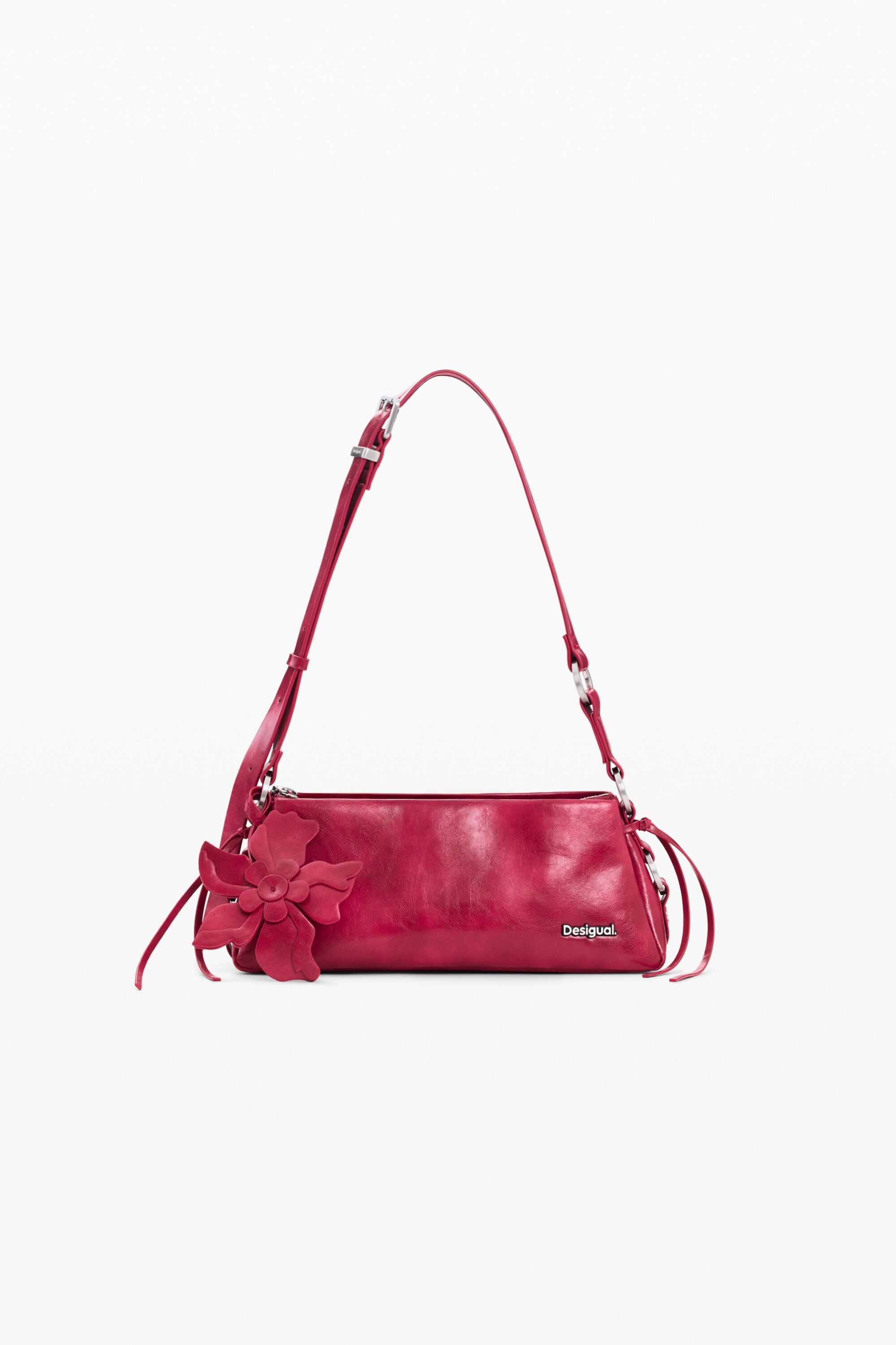 Desigual Middentas met leerlook charm in rood