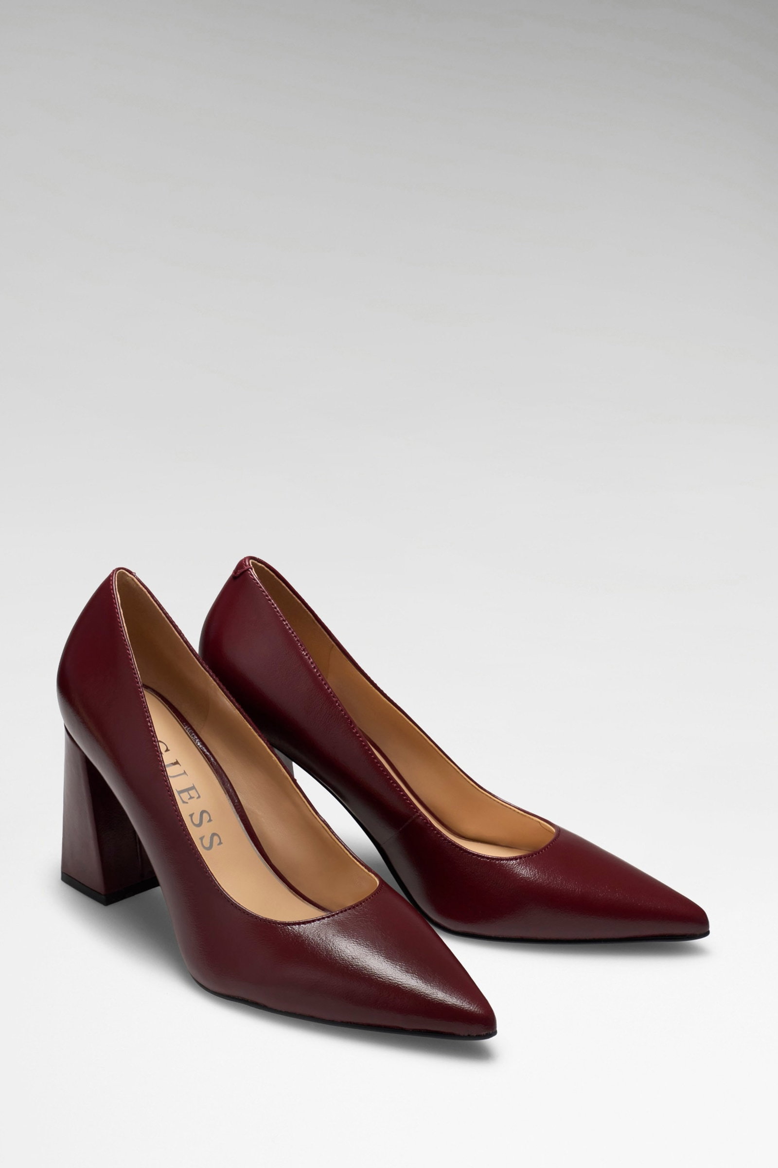 Guess Barchie Echtleren Court-Schoenen in rood