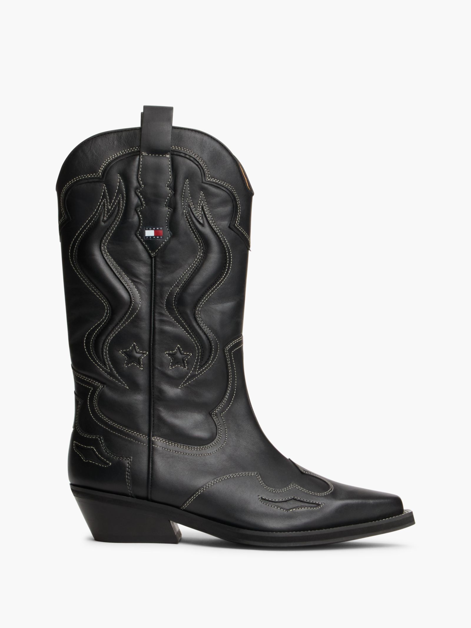 Tommy Jeans Archive leren cowboylaars in zwart