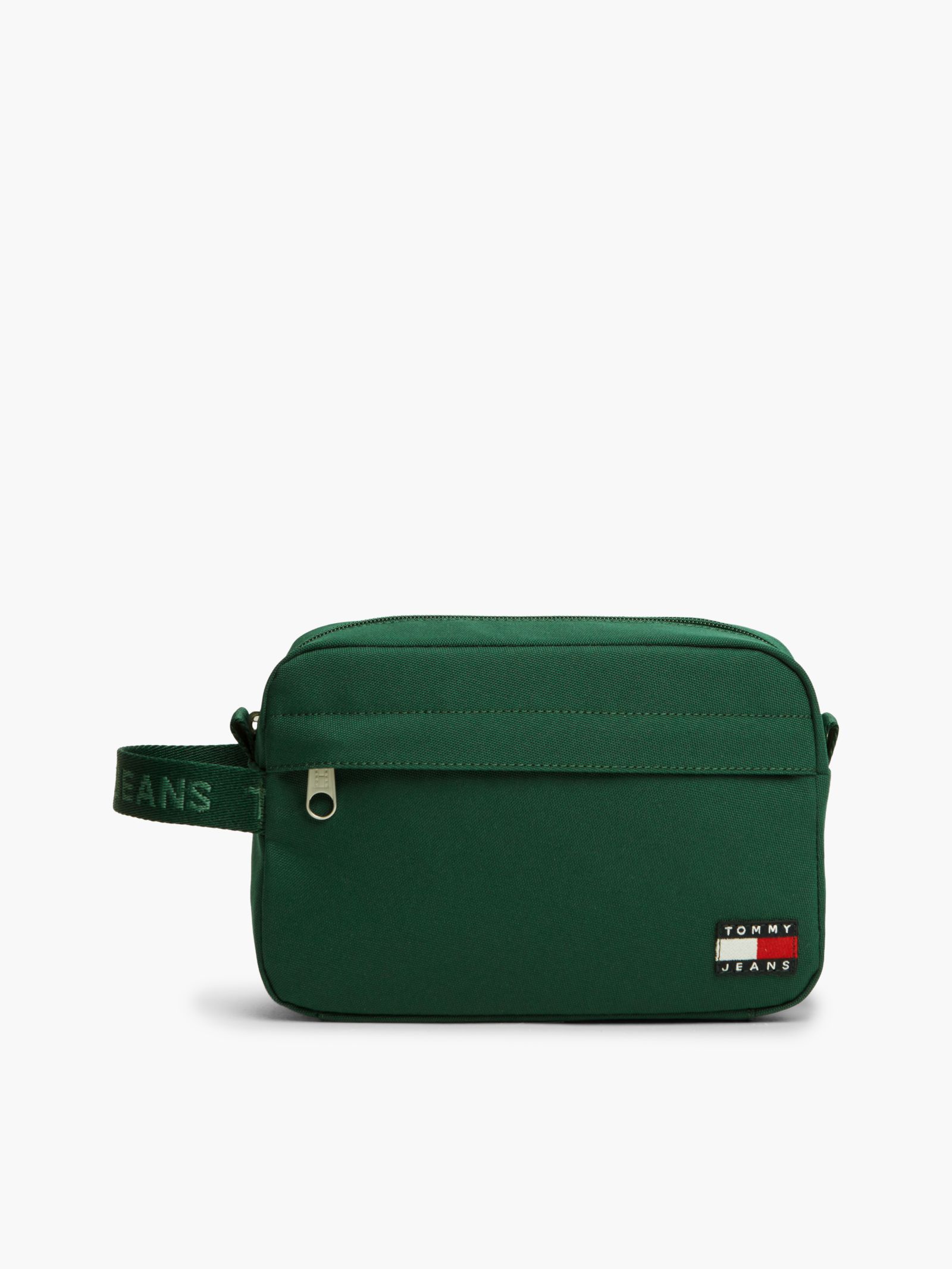 Tommy Jeans Essential toilettas van textiel met Repeat Logo in groen