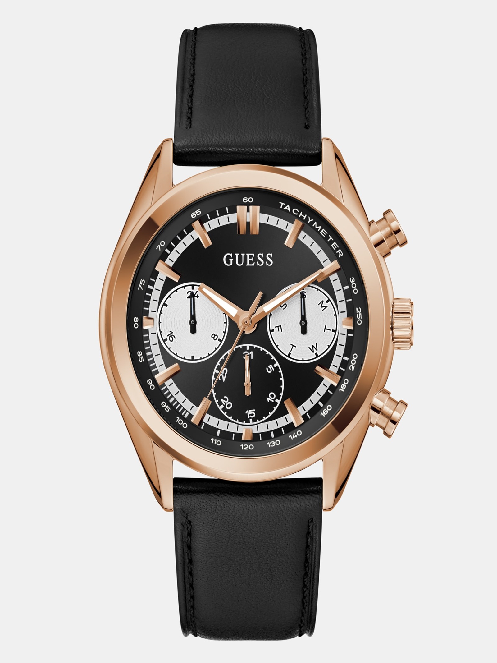 Guess Multifunctioneel Horloge Echt Leer 44 Mm