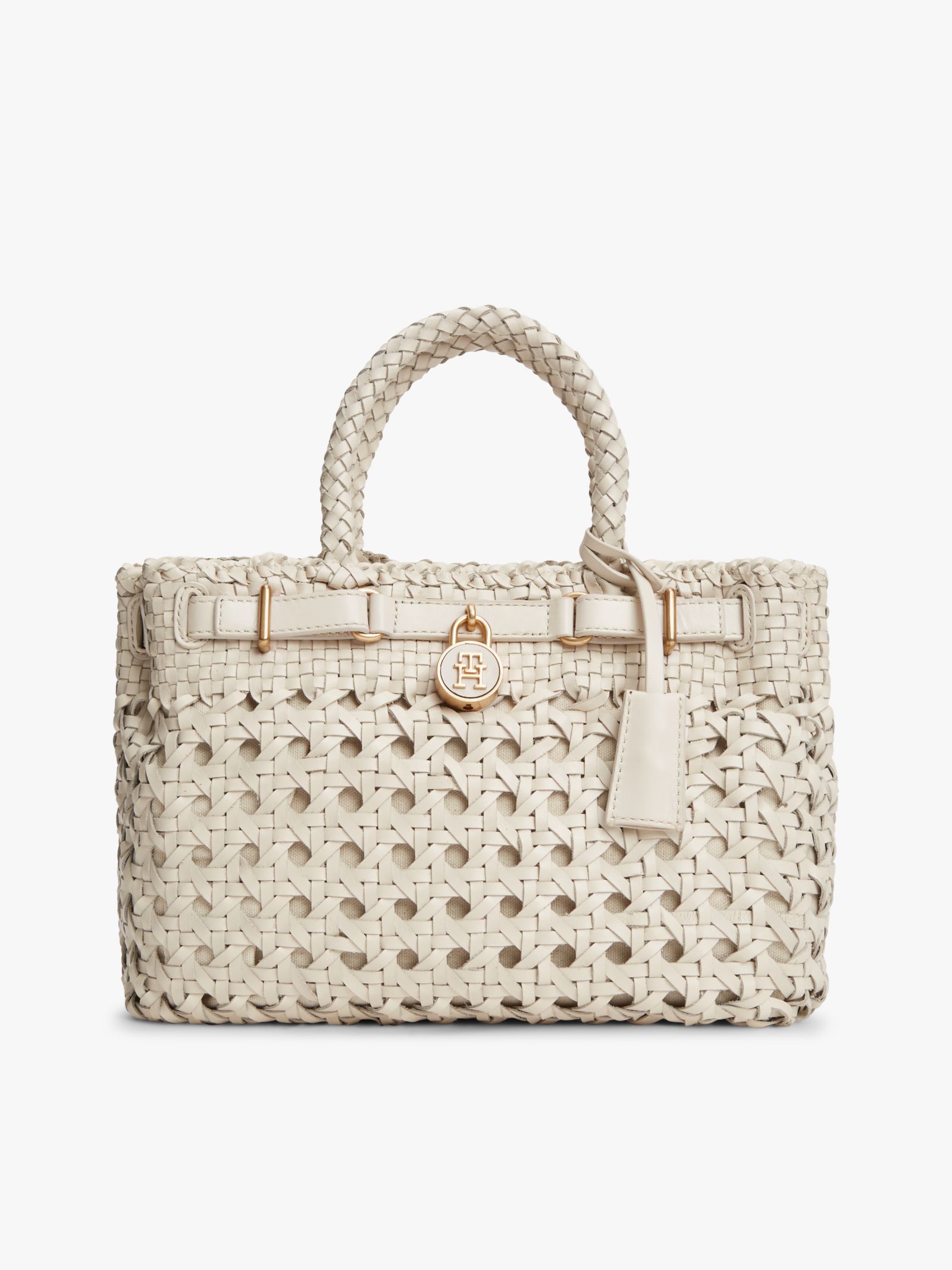 Tommy Hilfiger The American Icon Gevlochten Leren Shopper in beige