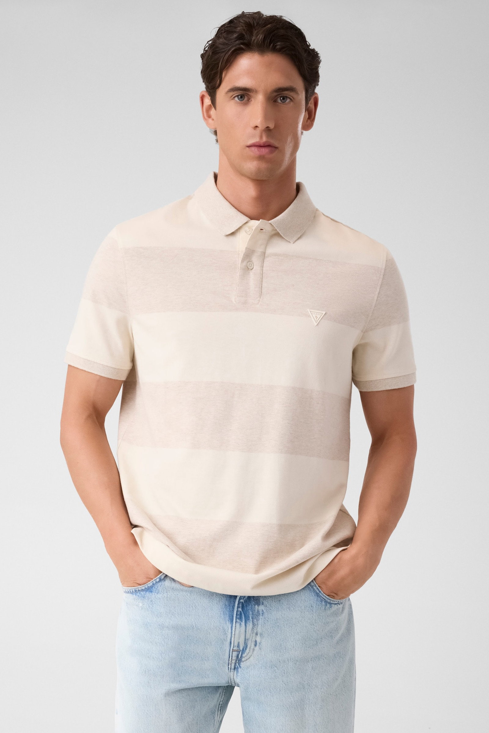 Guess Gestreept Polo in beige