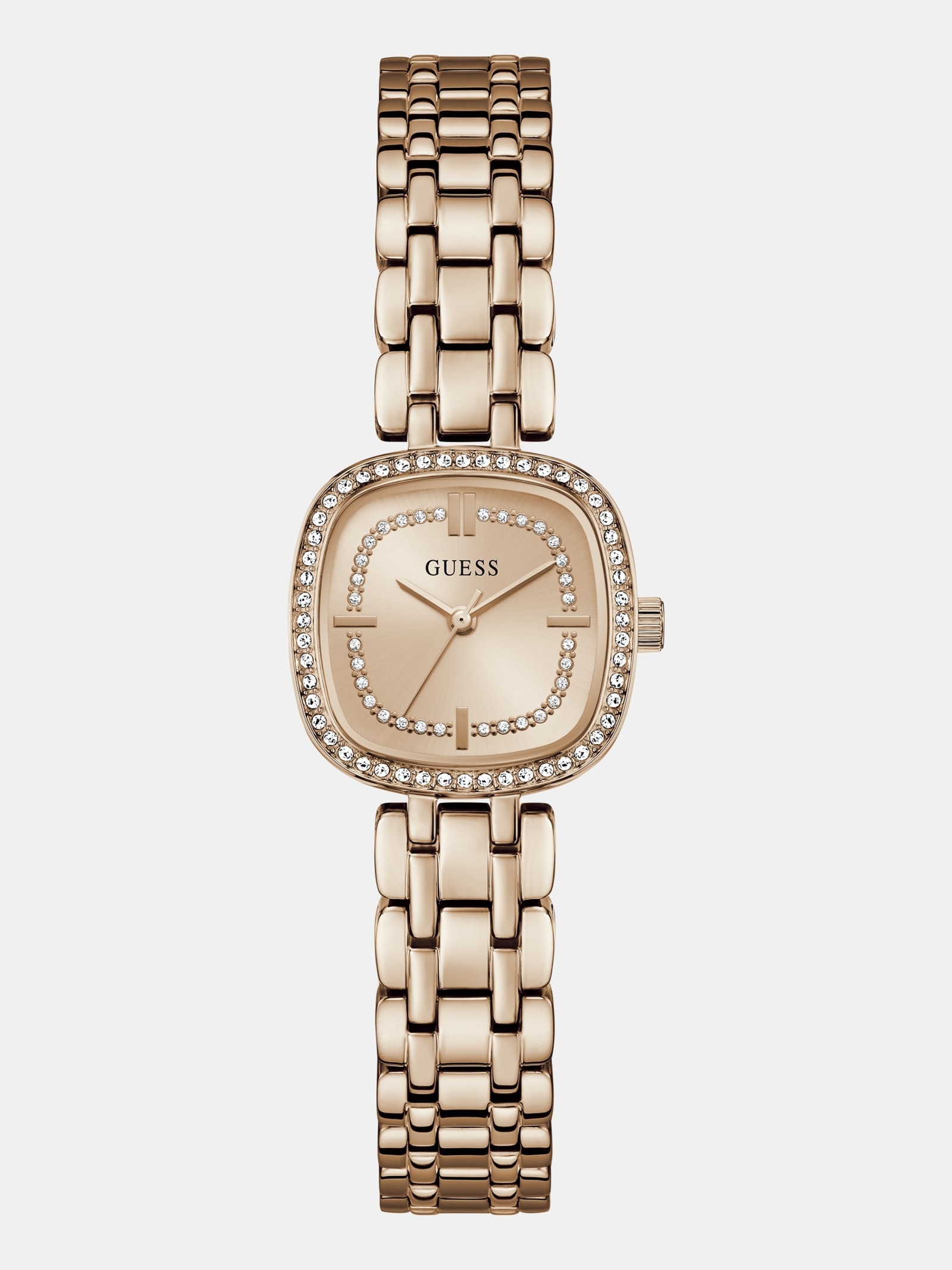 Guess Analoge Horloge Van Gerecycled Staal Met Kristallen, 25 Mm in goud