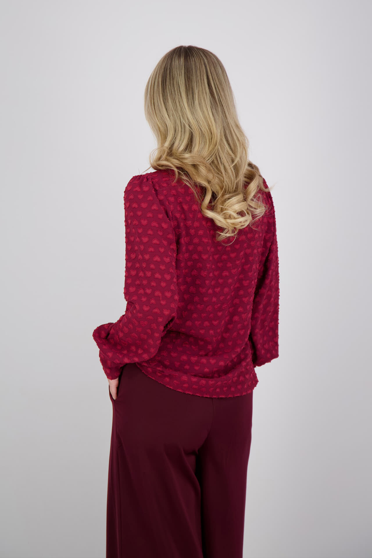 Vive La Femme Blouse Ella Bordeaux Rood dames