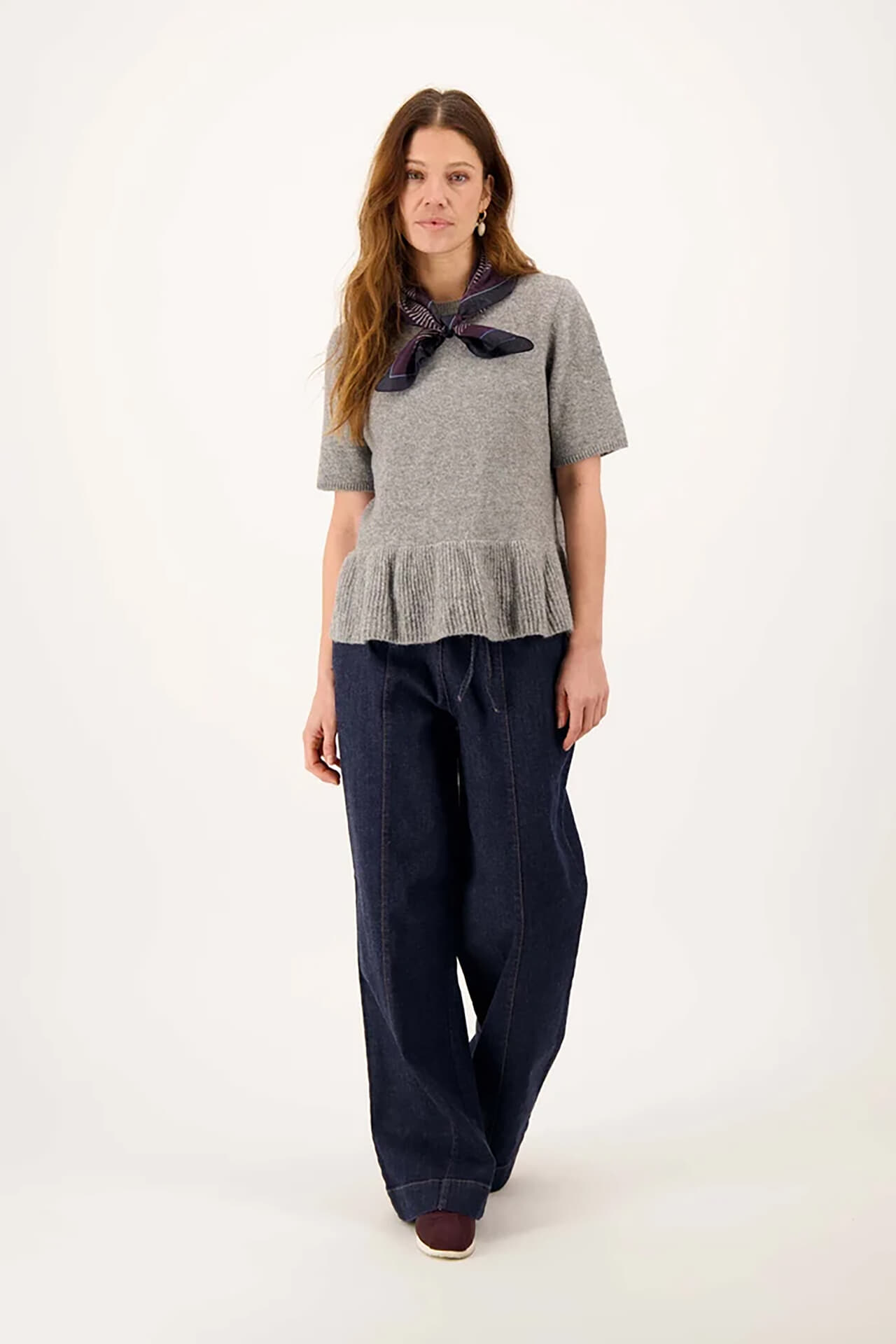 Zusss Jeans Wide Leg Jeans donker dames