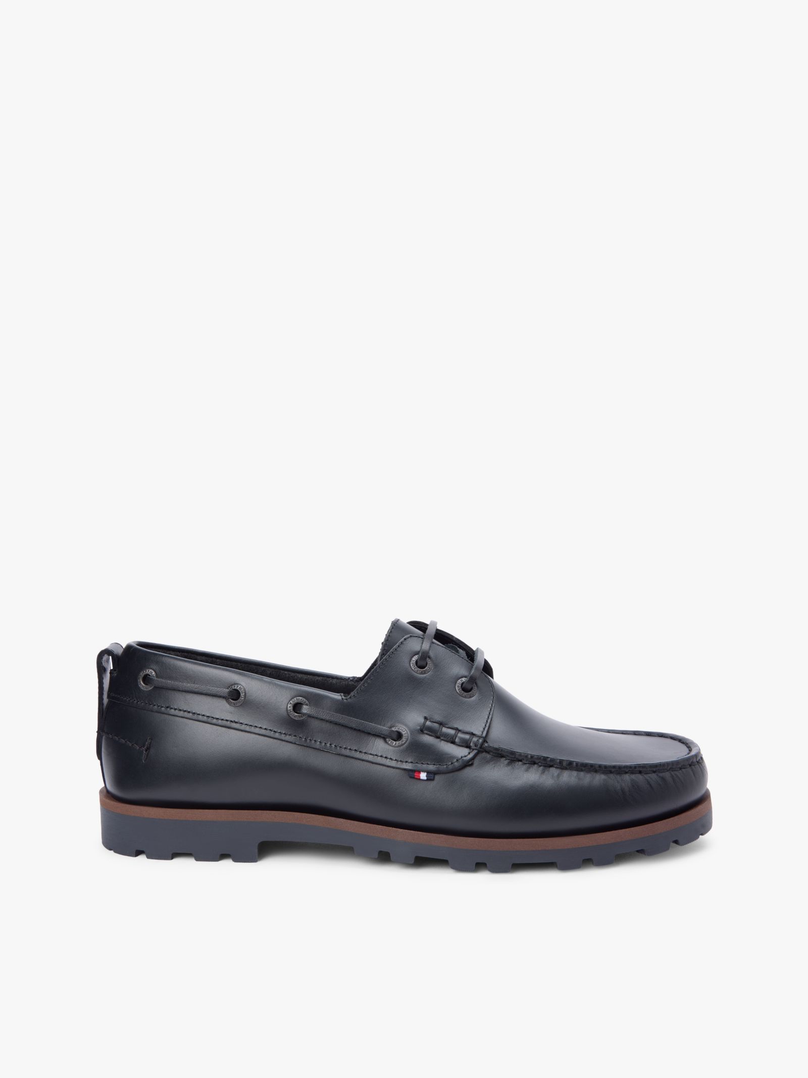 Tommy Hilfiger Lichtgewicht leren bootschoen met profielzool
